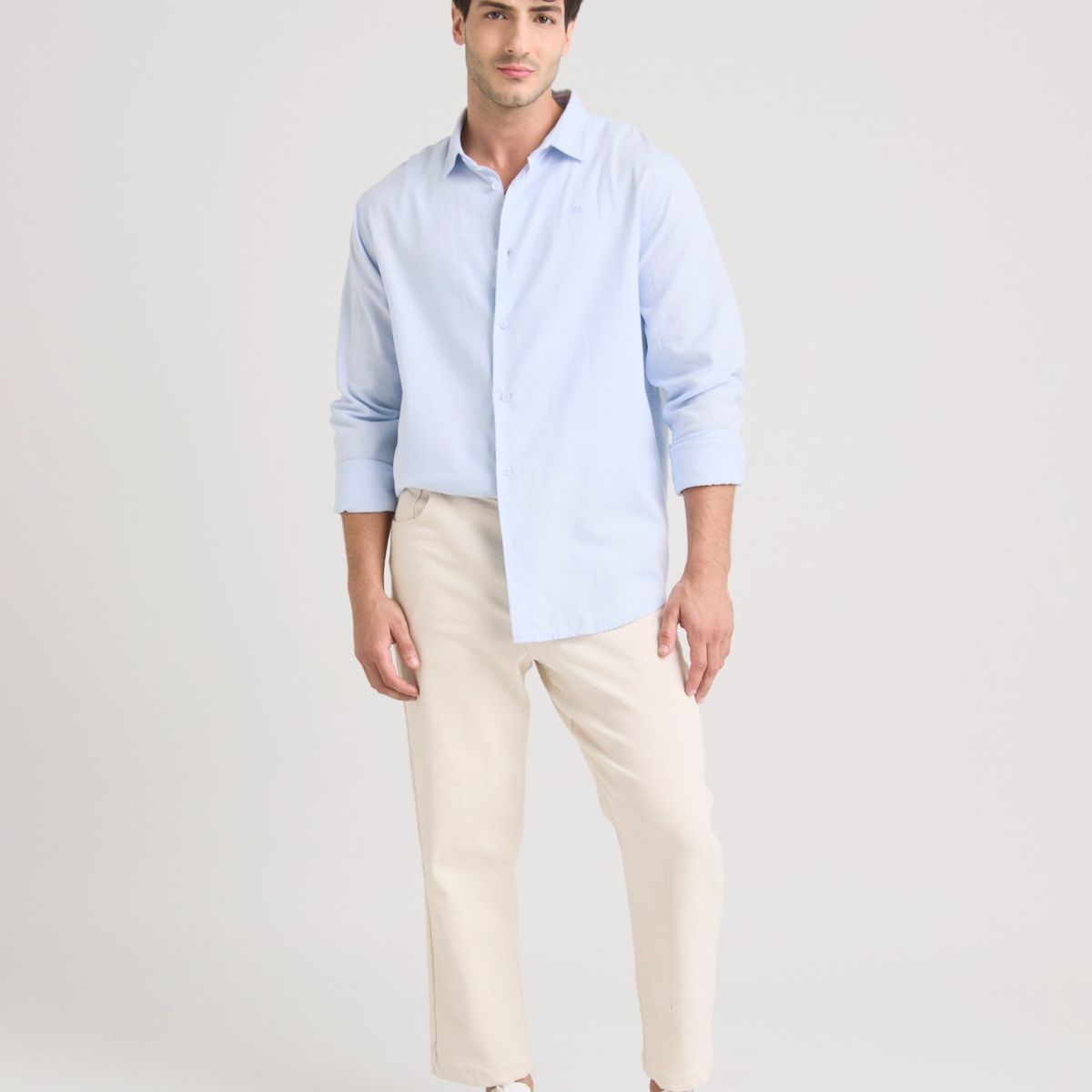 VELEZ - Vélez Camisa Oxford Manga Larga Calagua Hombre Azul Claro