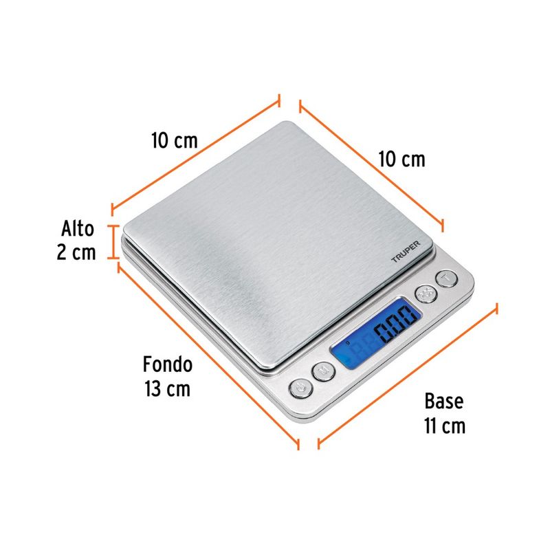 TRUPER - Balanza Electronica de Precision 0.01g/centesimal 500 g Truper BAS-05B