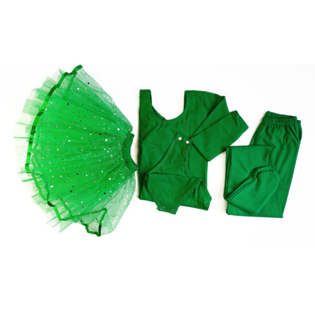 GENERICO - CONJUNTOS  TRAJE  DE BALLET CON TUTU DE DOS CAPAS - VERDE