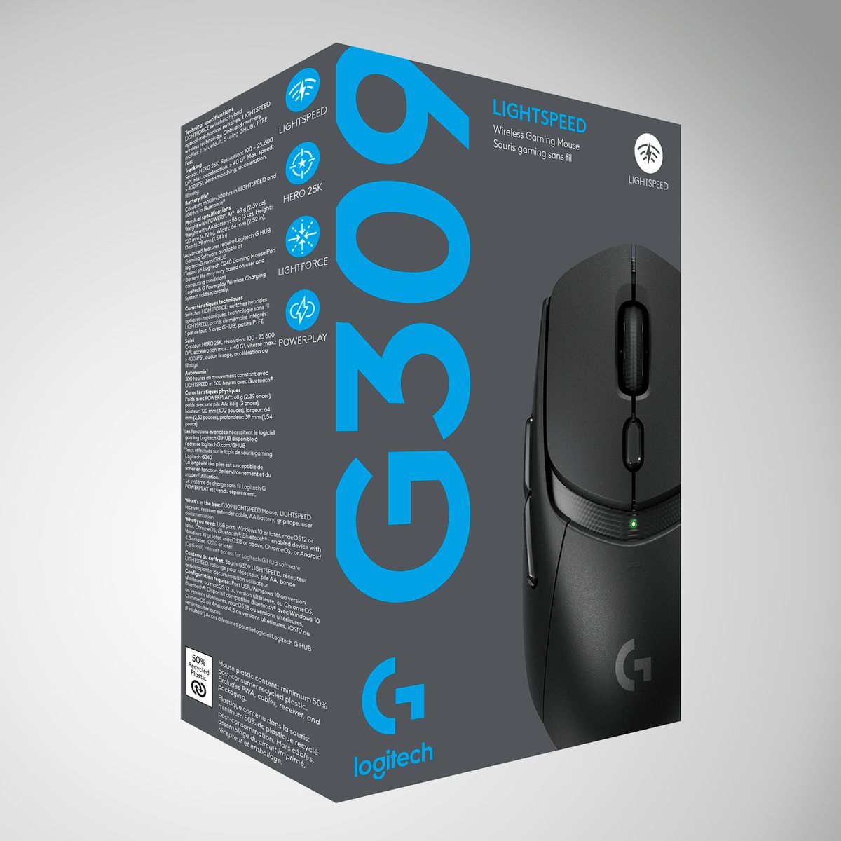 LOGITECH - Mouse Gamer Logitech G309 lightspeed Bluetooth LIightforce Hero 25K