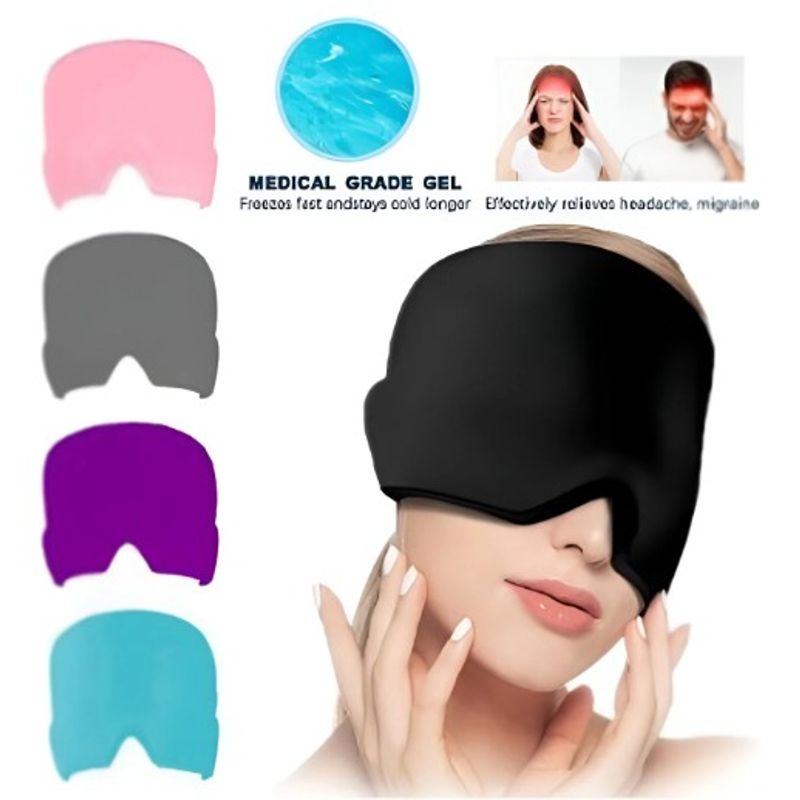 GENERICO - MASAJEADOR GORRO GEL DE CABEZA FRÍO Y CALIENTE ALIVIA MIGRAÑA