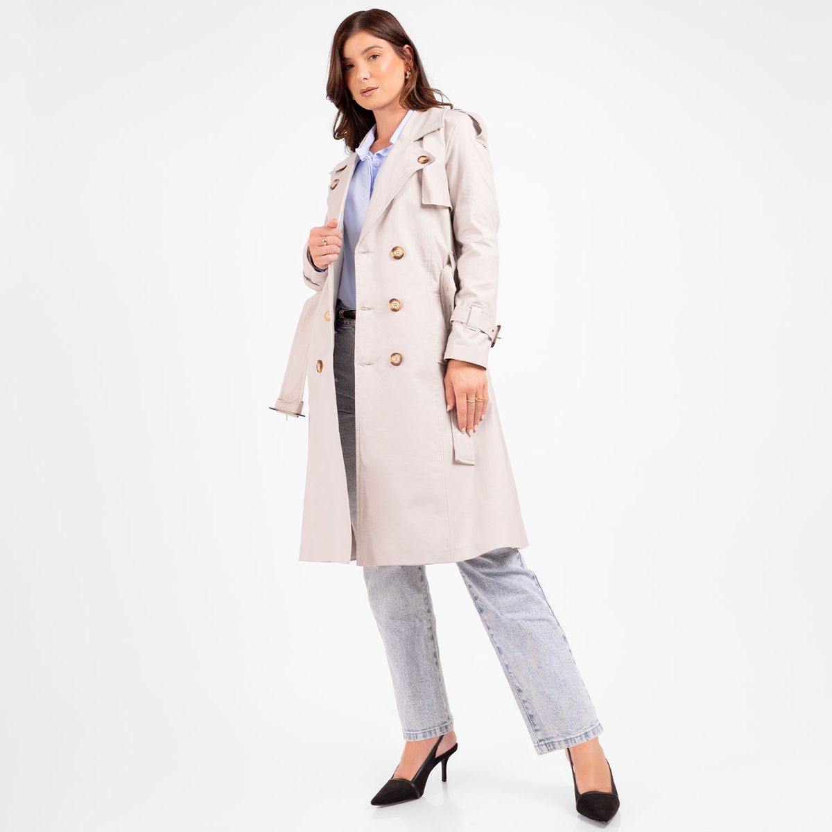 TEILOR - ABRIGO GABARDINA LARGO DE MUJER