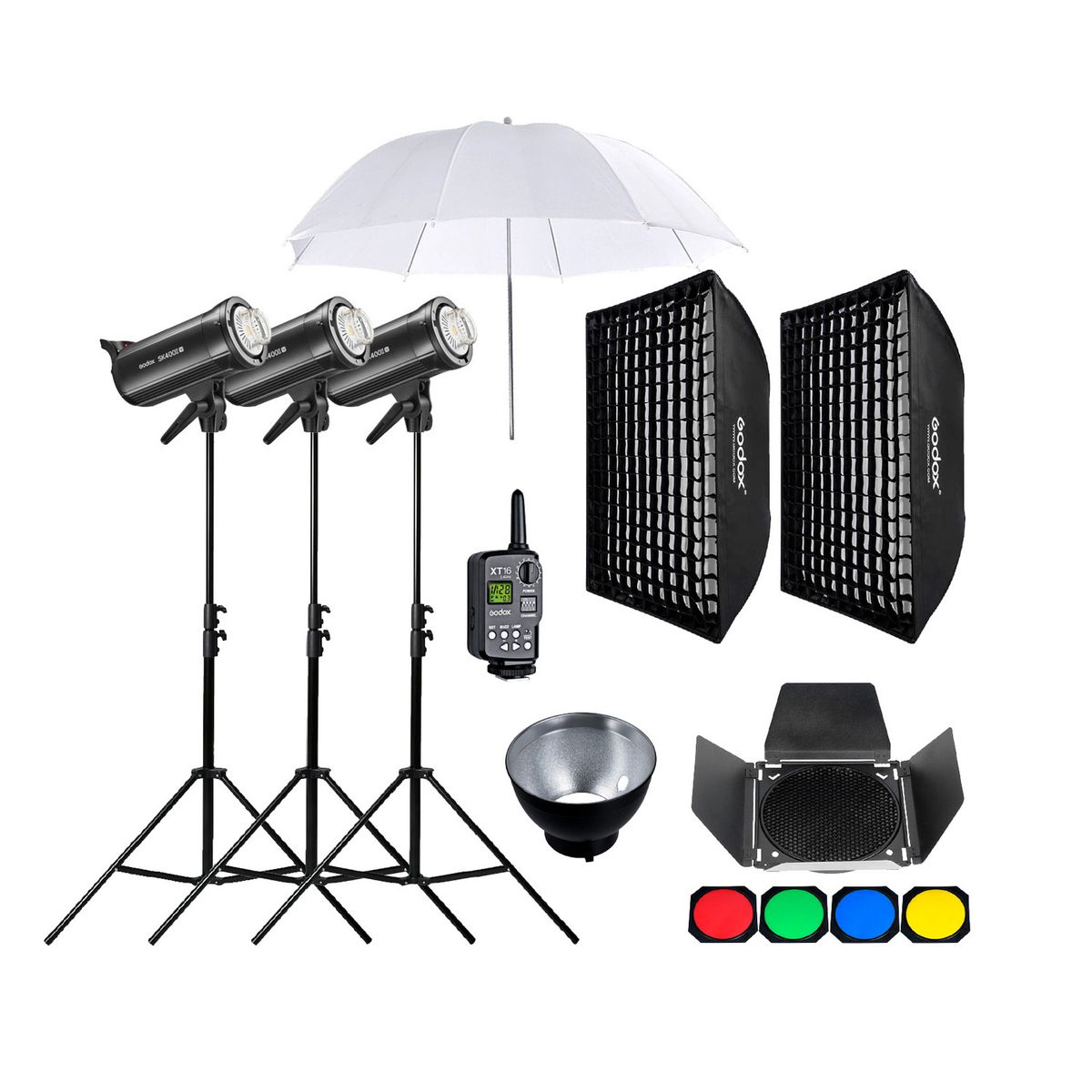 GODOX - Kit flash de estudio Godox SK400II-V x3