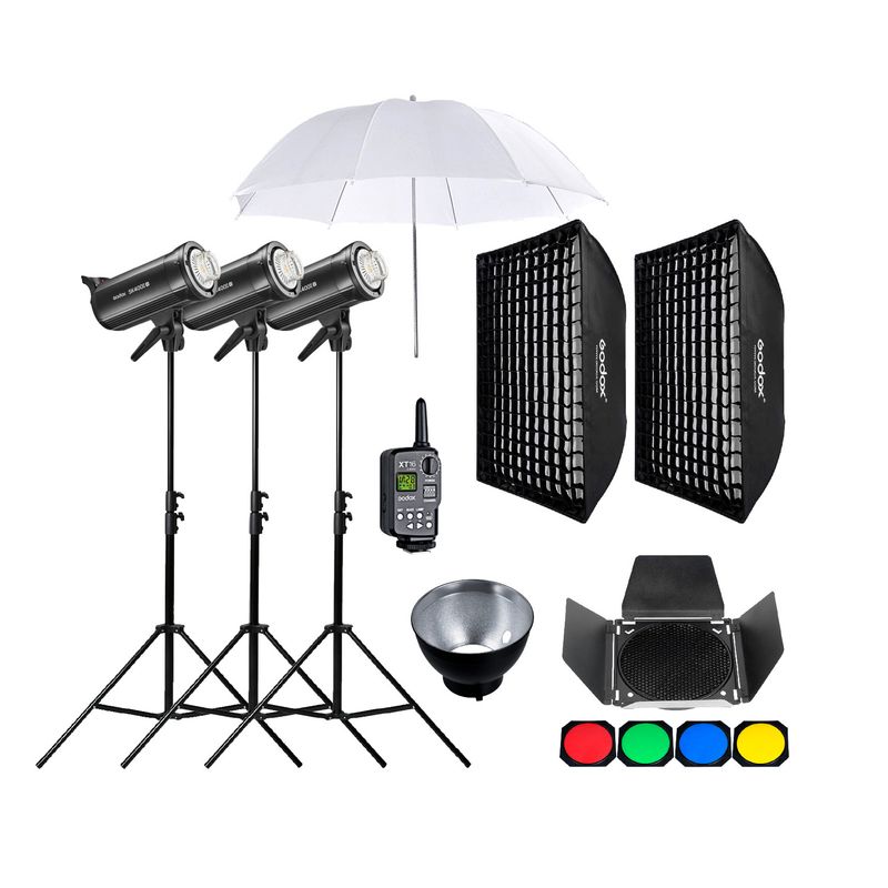 GODOX - Kit flash de estudio Godox SK400II-V x3