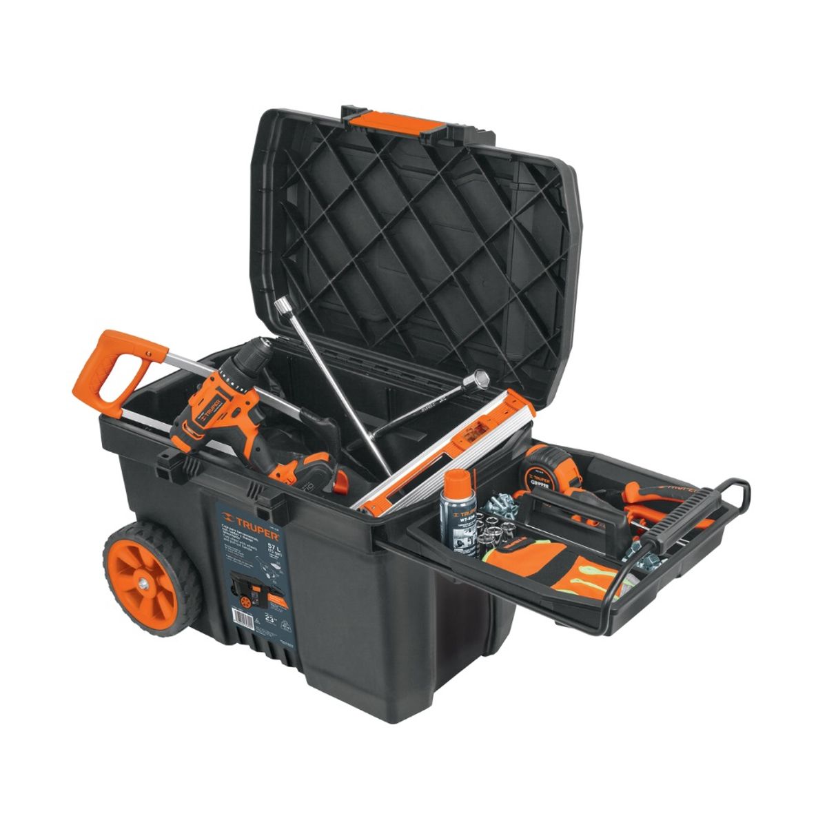 TRUPER - Caja de Herramientas con Ruedas de 23 x 17" Truper