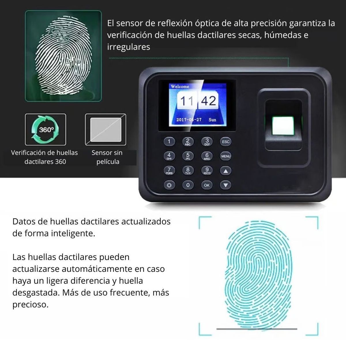 GENERICO - Sistema Biométrico De Asistencia Lector De Huellas Dactilar