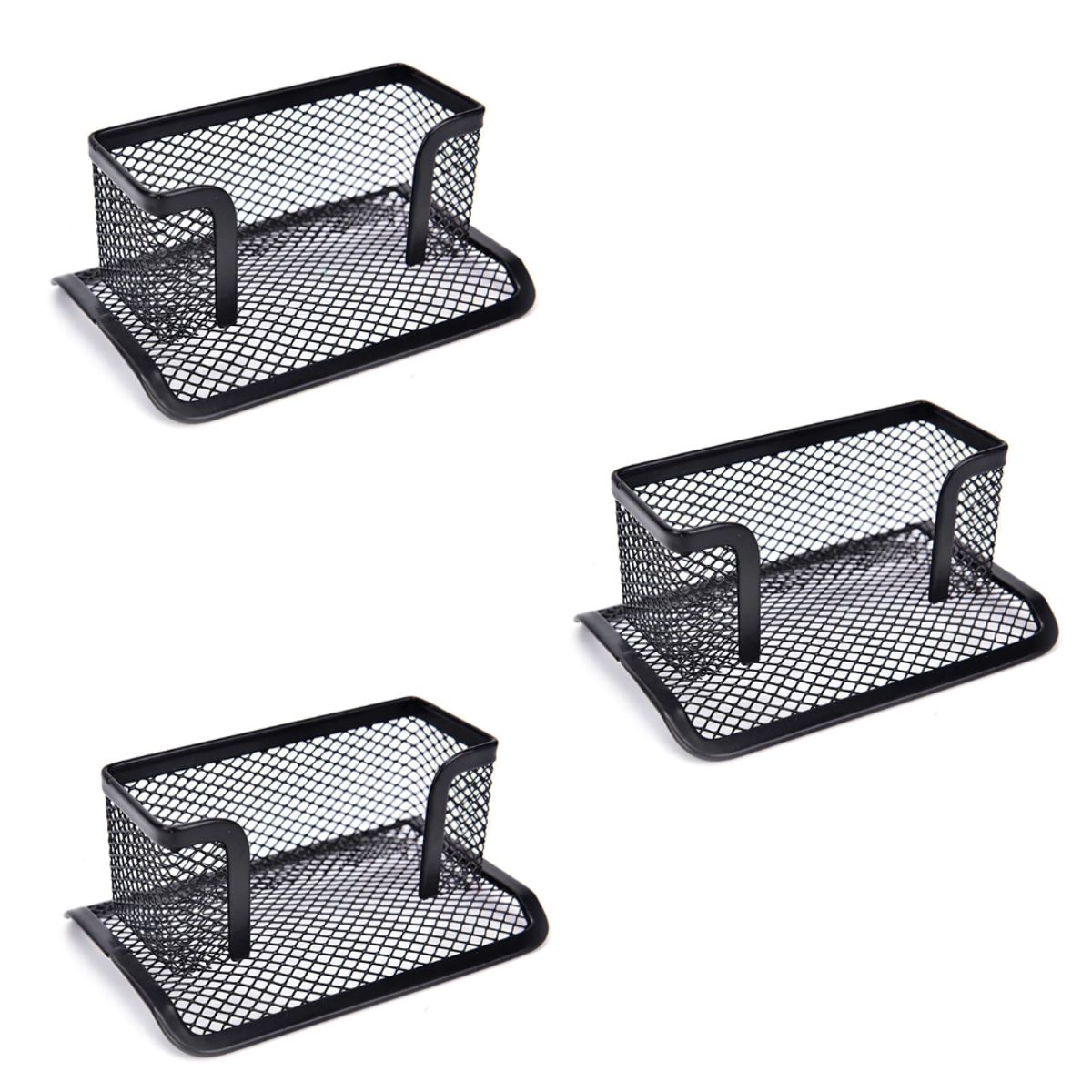 GENERICO - Pack x3 Organizadores de Tarjetas metálico de escritorio