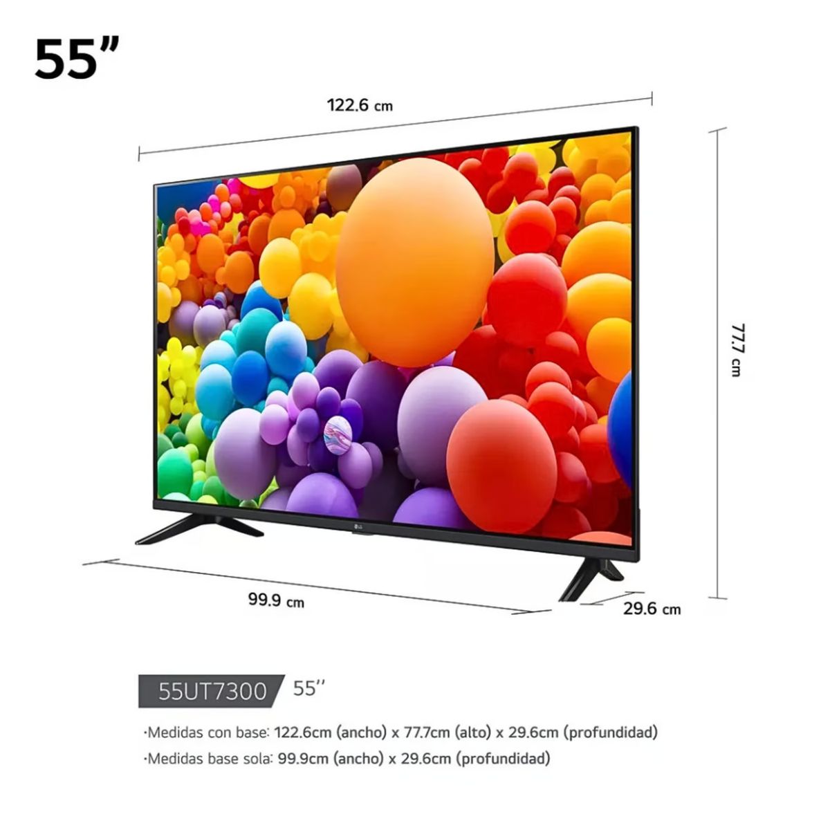 LG - Televisor LG 55 Pulg. LED Smart TV UHD 4K con ThinQ AI 55UT7300