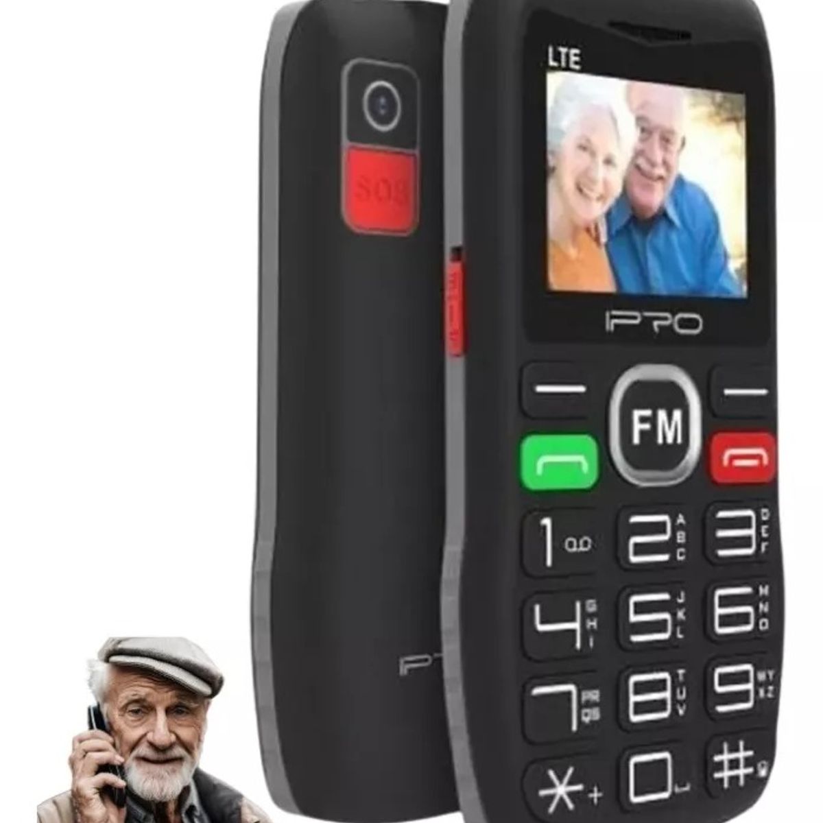 IPRO - Celular Adulto Mayor Ipro F188S 4G con Boton SOS negro