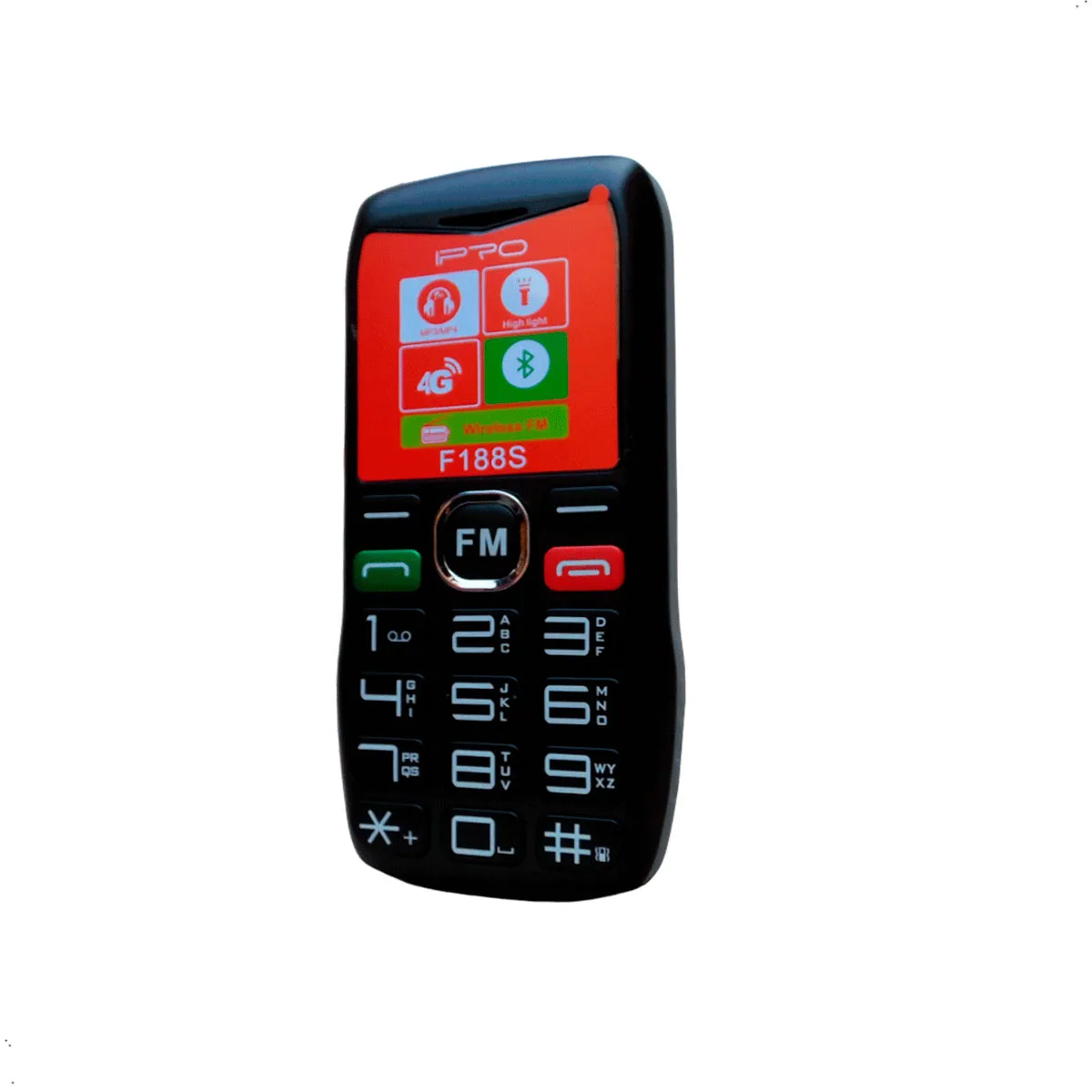 IPRO - Celular Adulto Mayor Ipro F188S 4G con Boton SOS negro