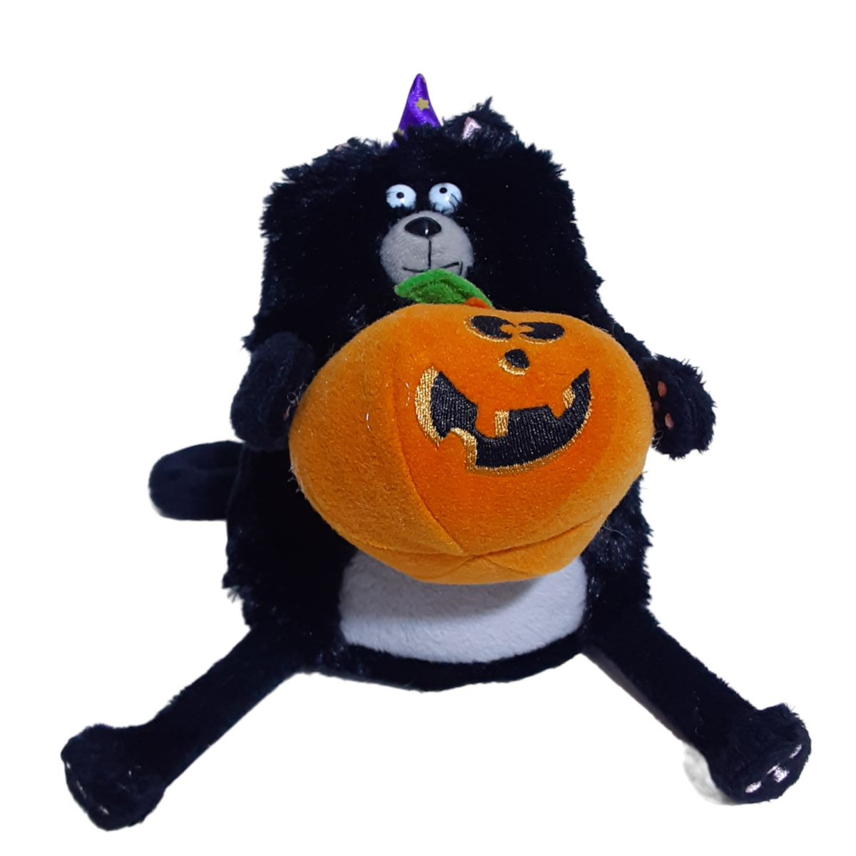 GENERICO - Peluche Gato Negro Calabaza Halloween 20cm