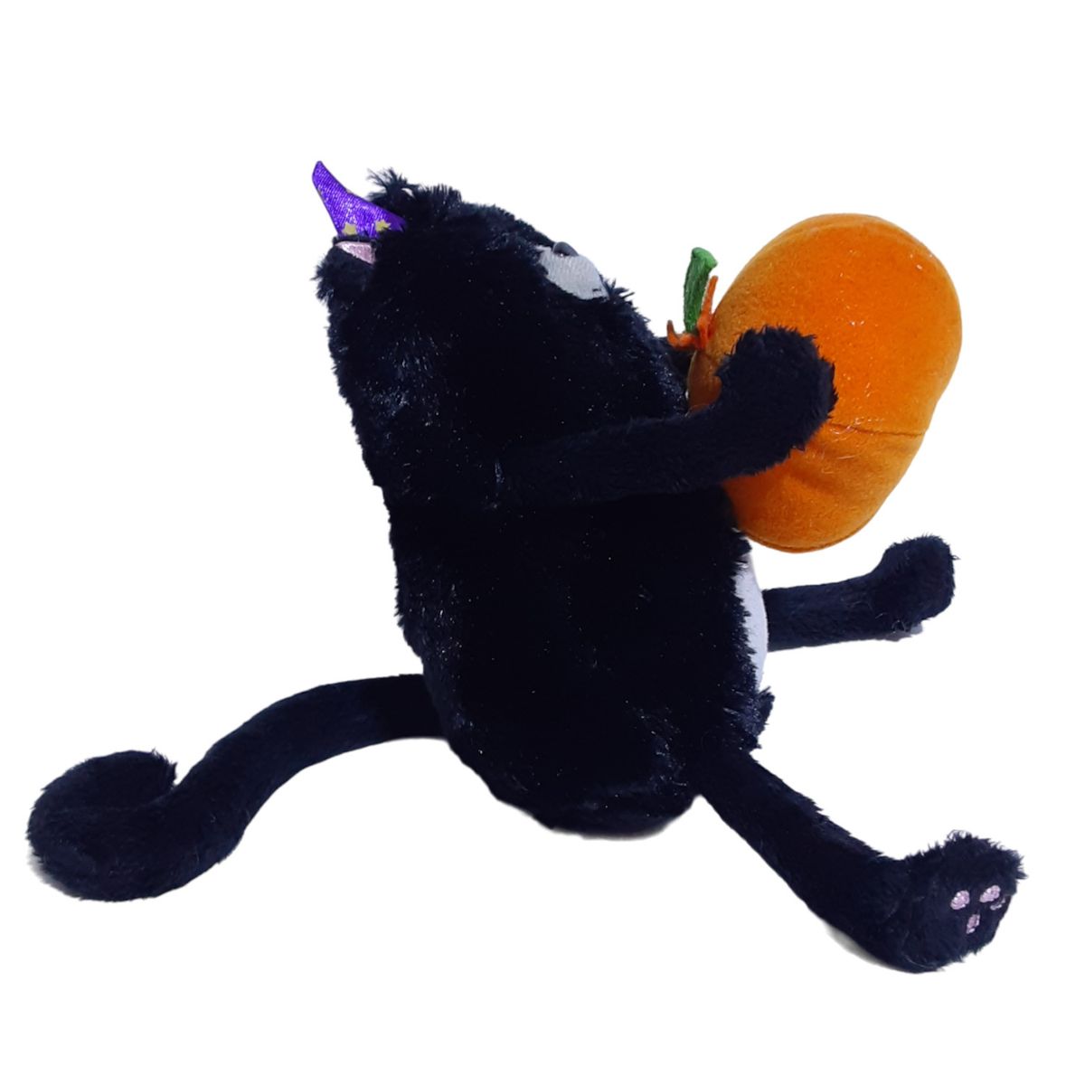 GENERICO - Peluche Gato Negro Calabaza Halloween 20cm