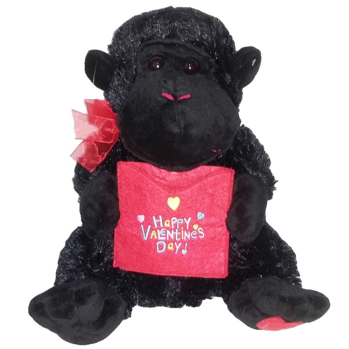 GENERICO - Peluche Mono Gorila Negro Sobre Valentines Day 40cm