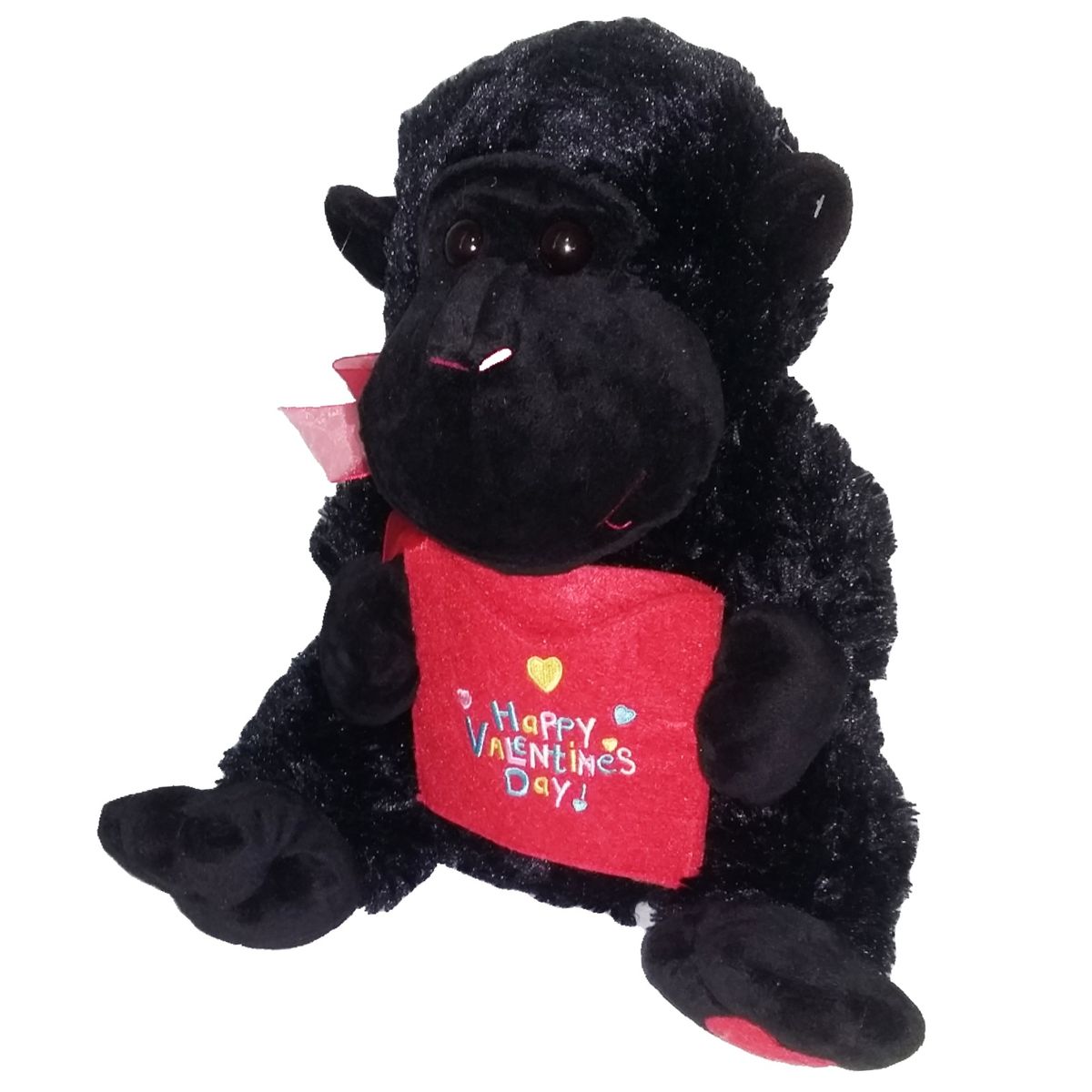 GENERICO - Peluche Mono Gorila Negro Sobre Valentines Day 40cm