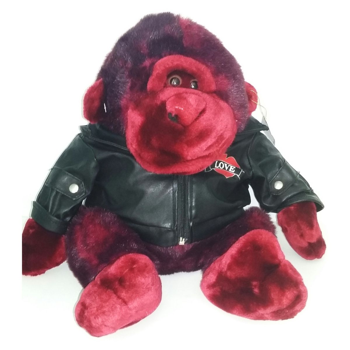 GENERICO - Peluche Mono Gorila Rojo Motociclista Rider Love 50cm
