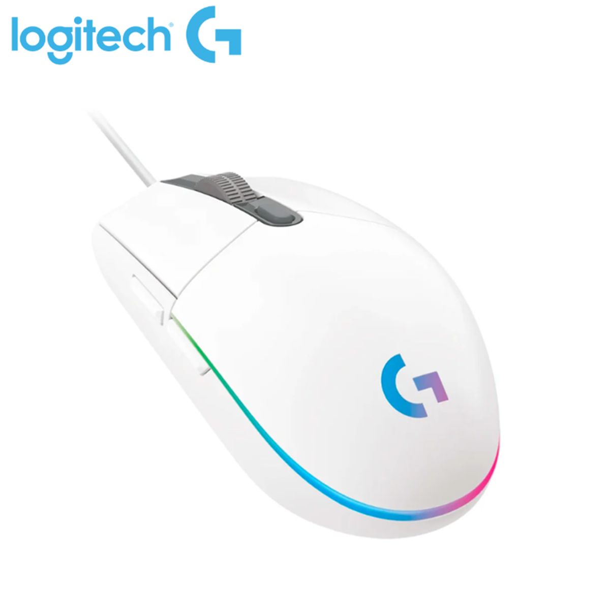 LOGITECH - Mouse Logitech G203 White Lightsync Gaming 8000 DPI LED-RGB
