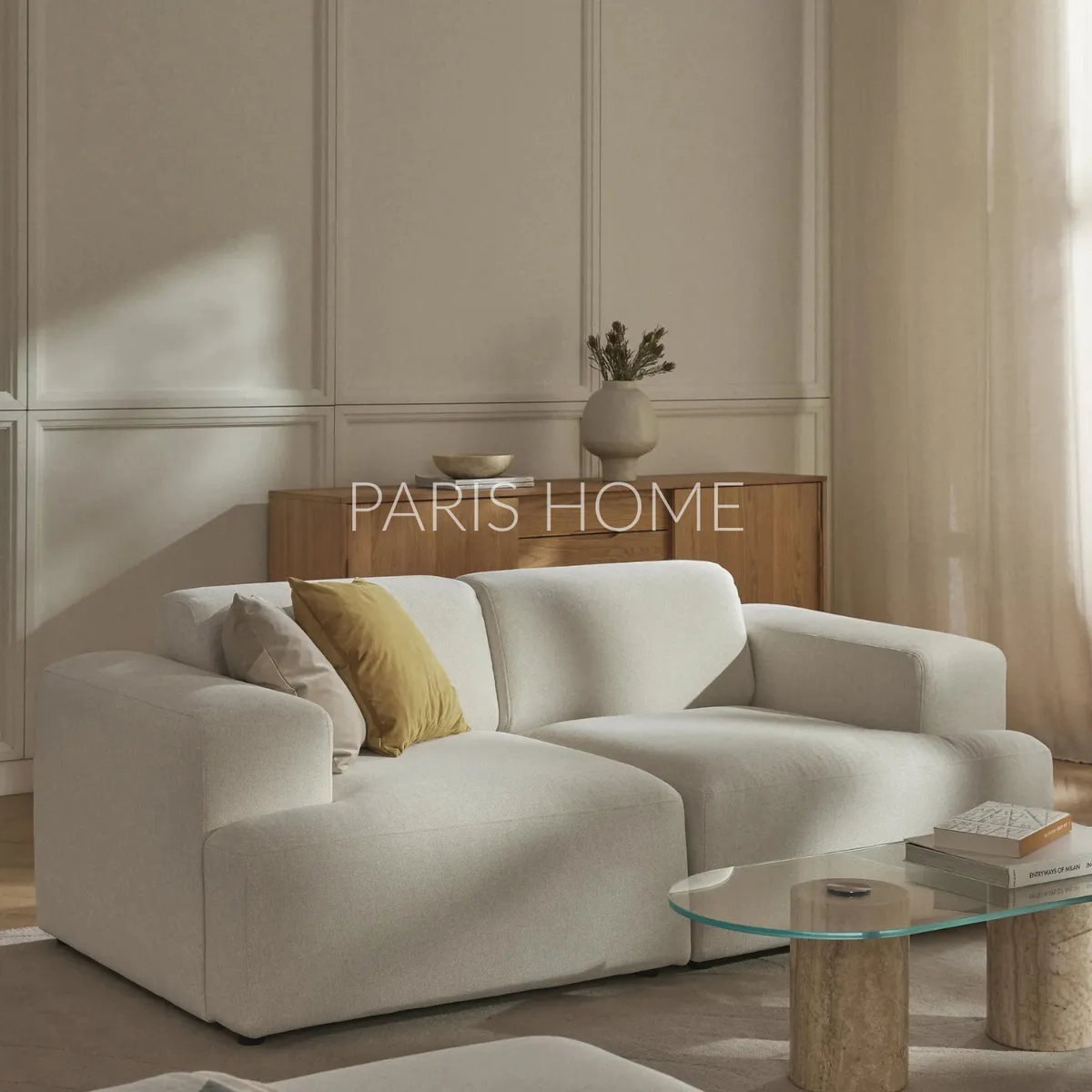 GENERICO - Sofá 2 Plazas Gala Tejido - Blanco