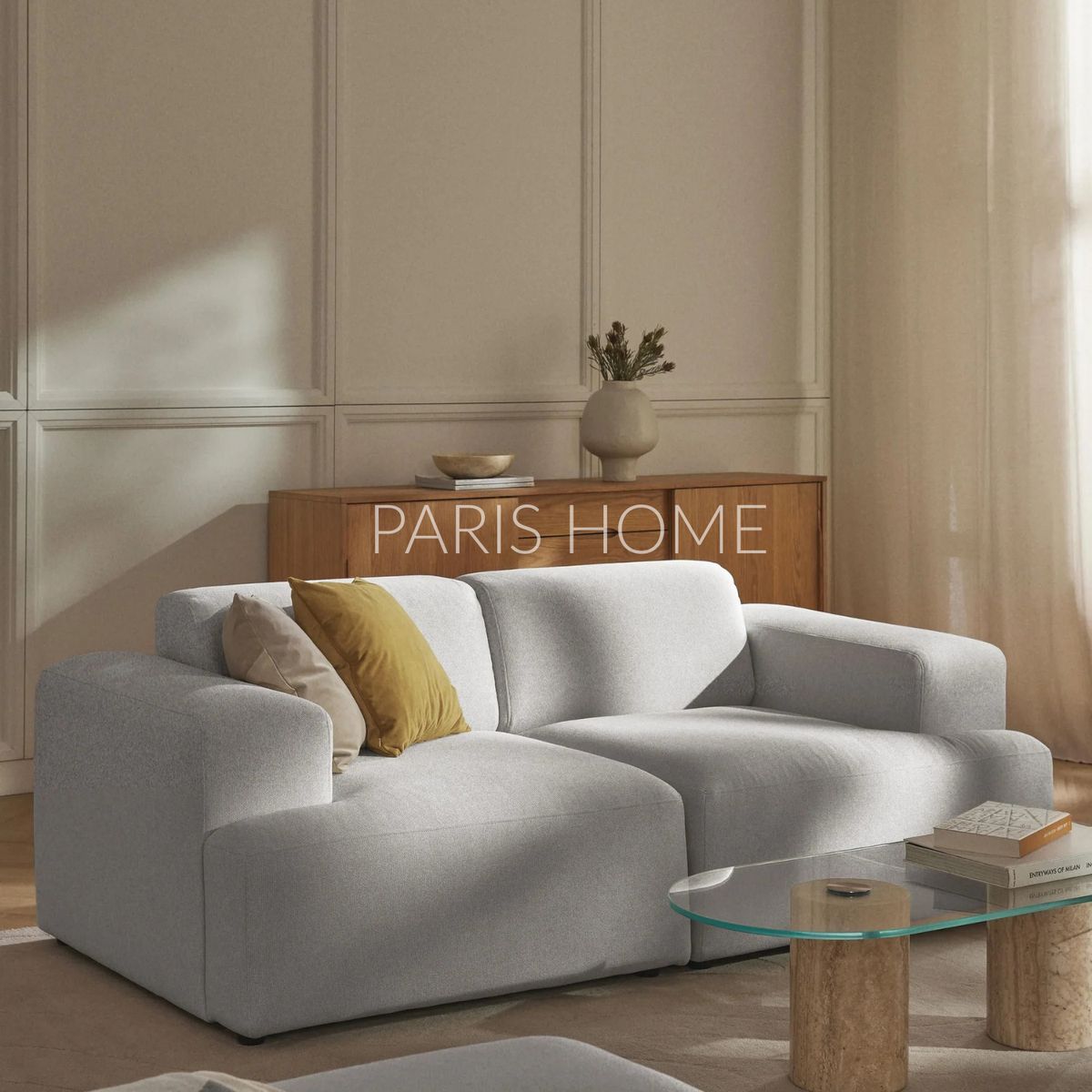 GENERICO - Sofá 2 Plazas Gala Tejido - Gris Claro