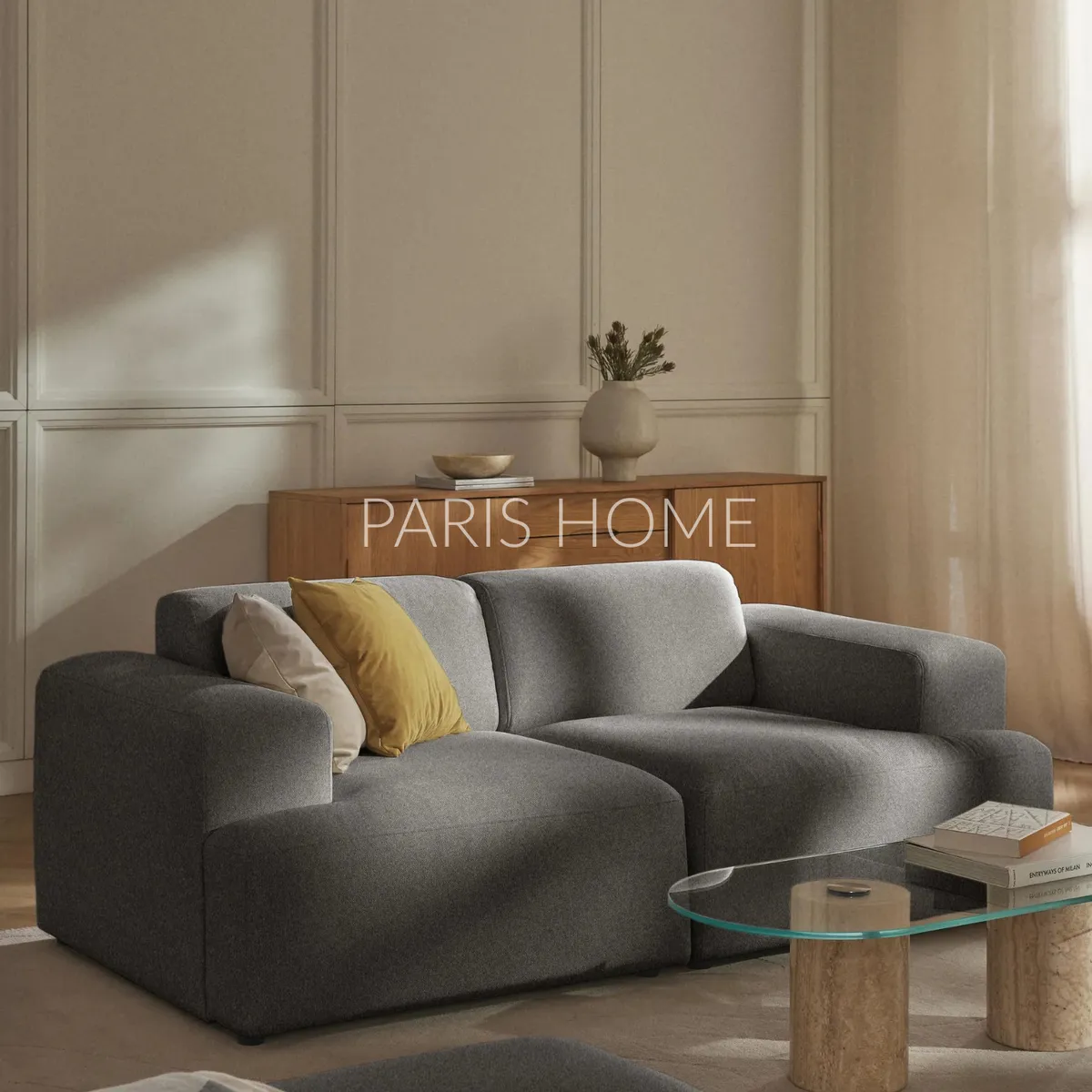 GENERICO - Sofá 2 Plazas Gala Tejido - Gris Oscuro