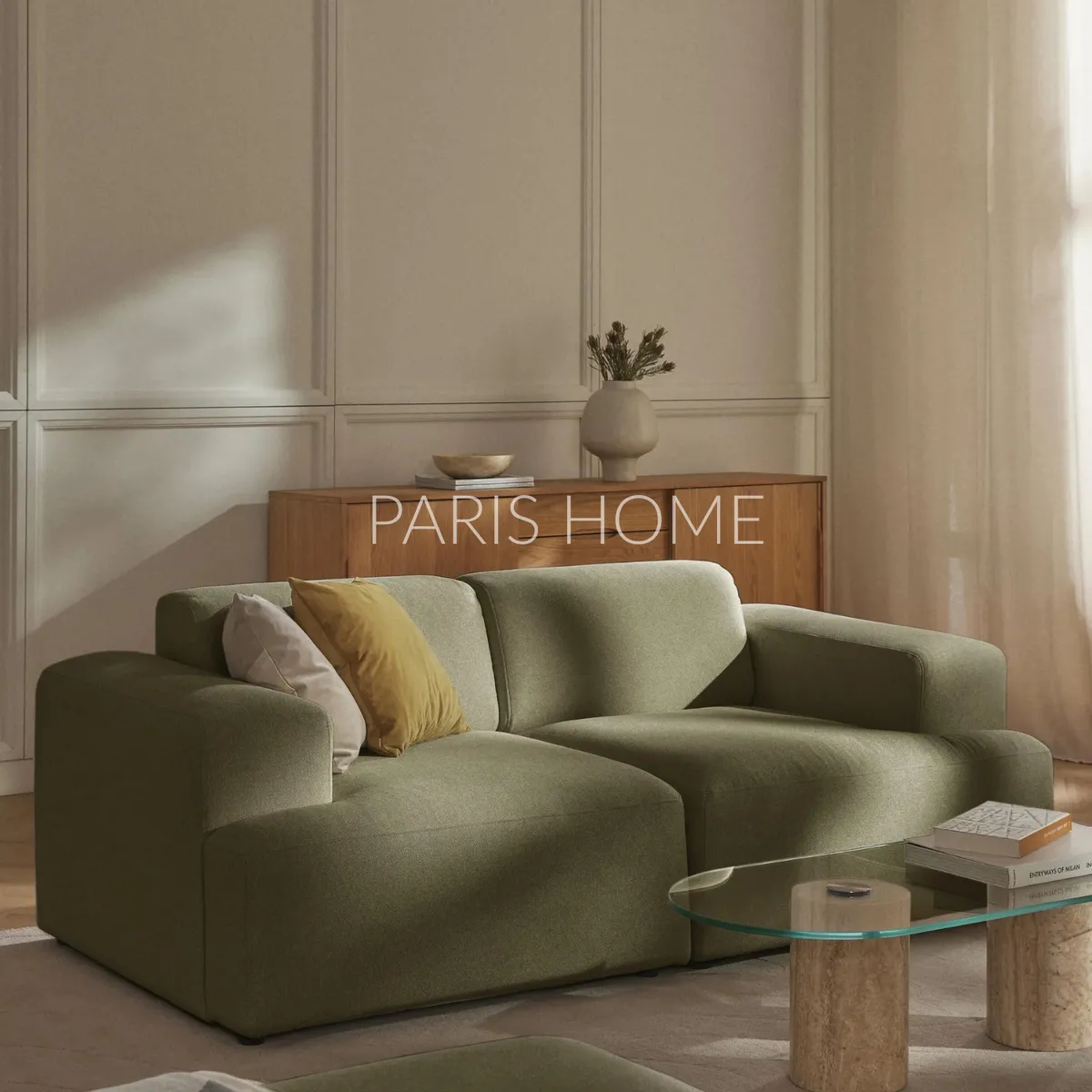 GENERICO - Sofá 2 Plazas Gala Tejido - Verde Oliva