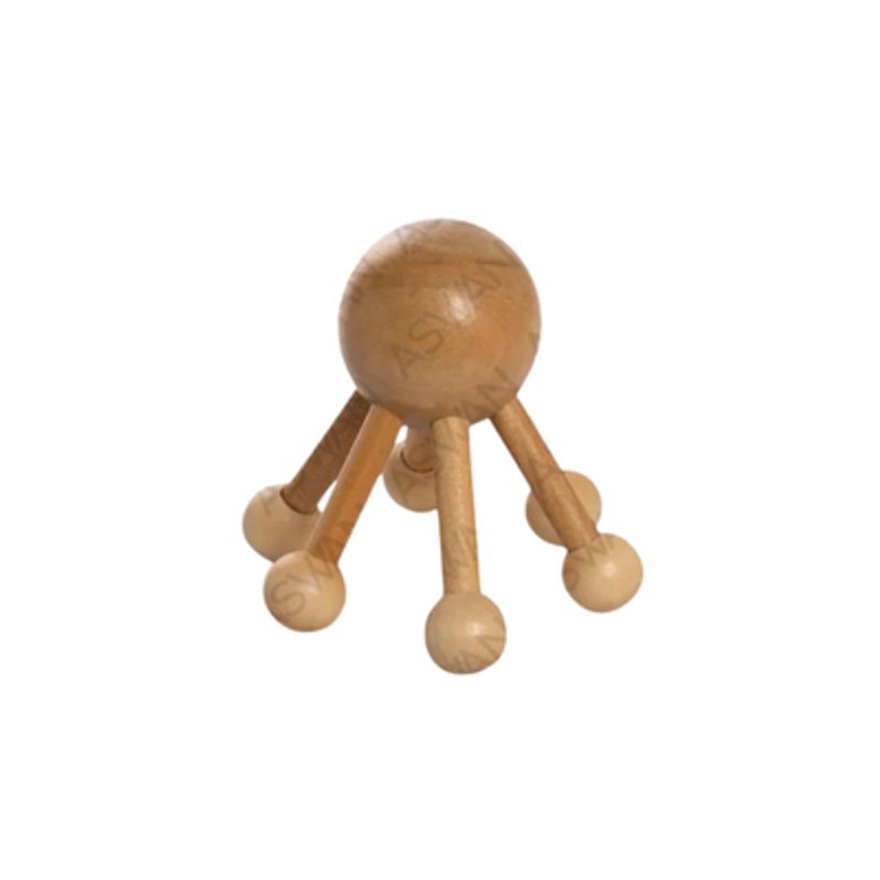 GENERICO - MASAJEADOR DE MADERA FORMA DE PULPO 4 PUNTAS