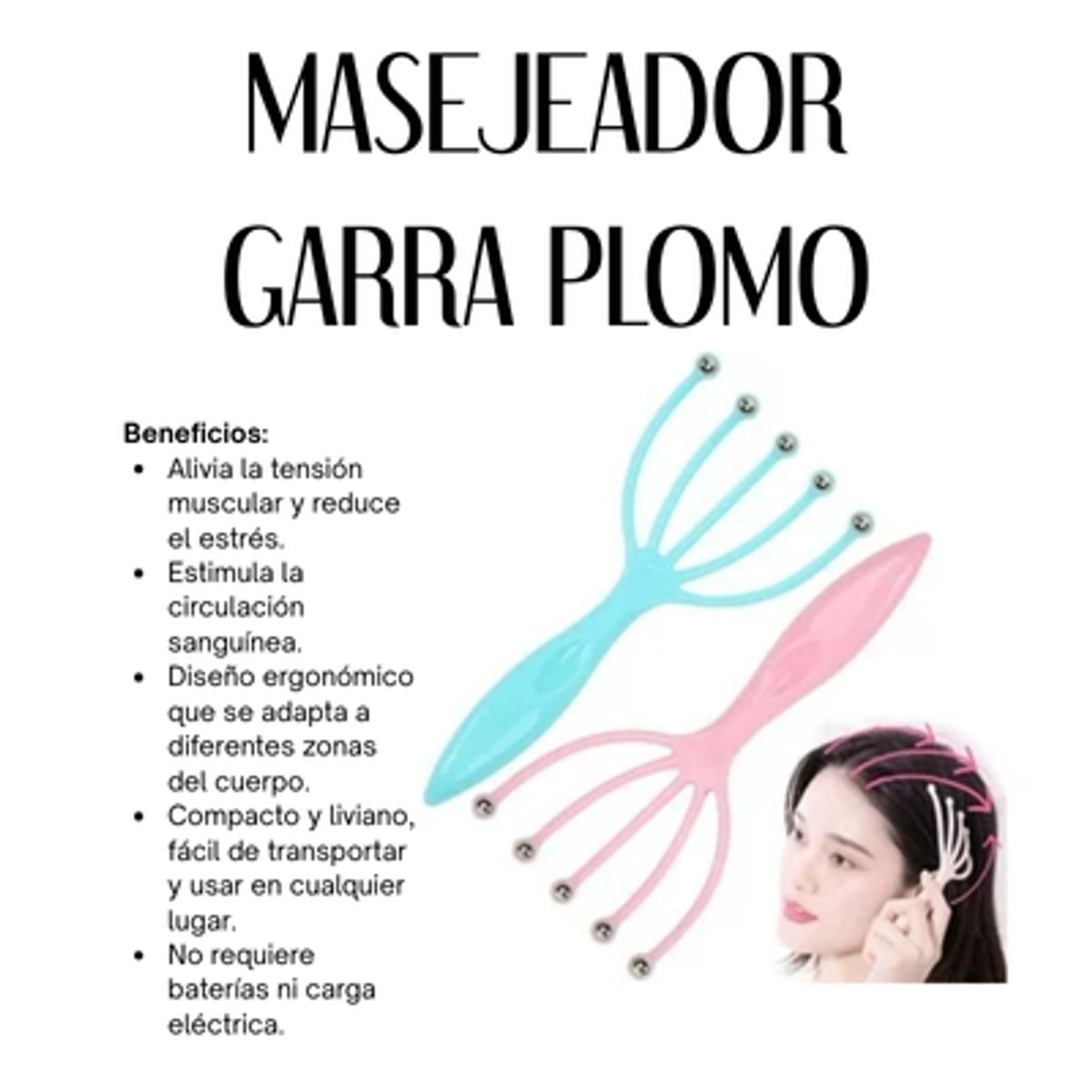 GENERICO - MASAJEADOR GARRA PLOMO
