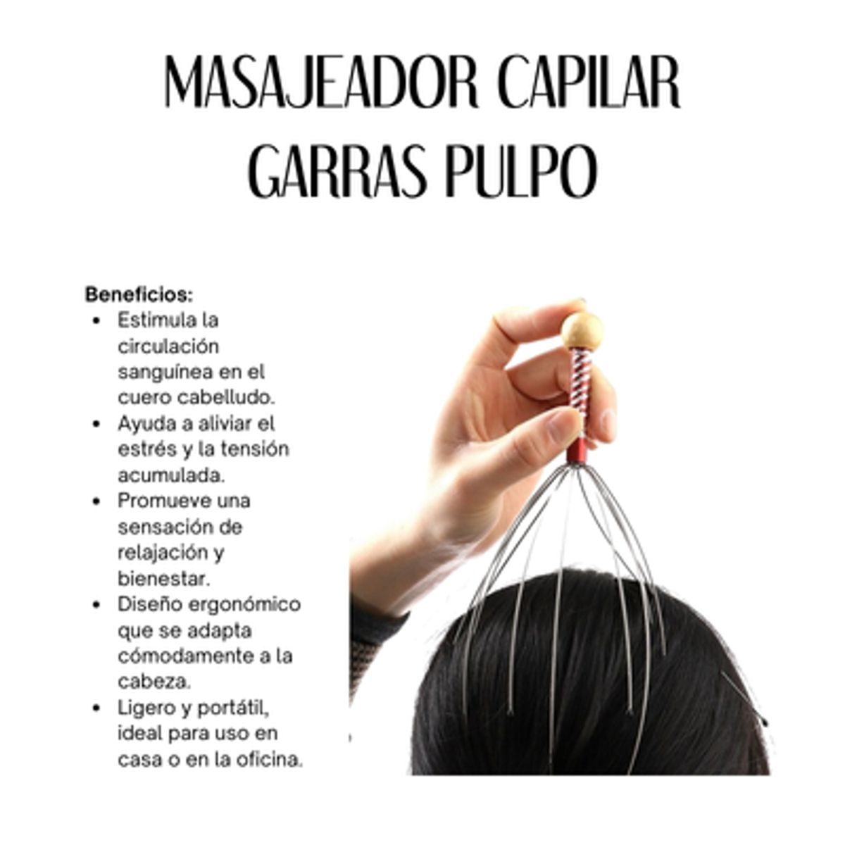 GENERICO - MASAJEADOR CAPILAR GARRAS PULPO