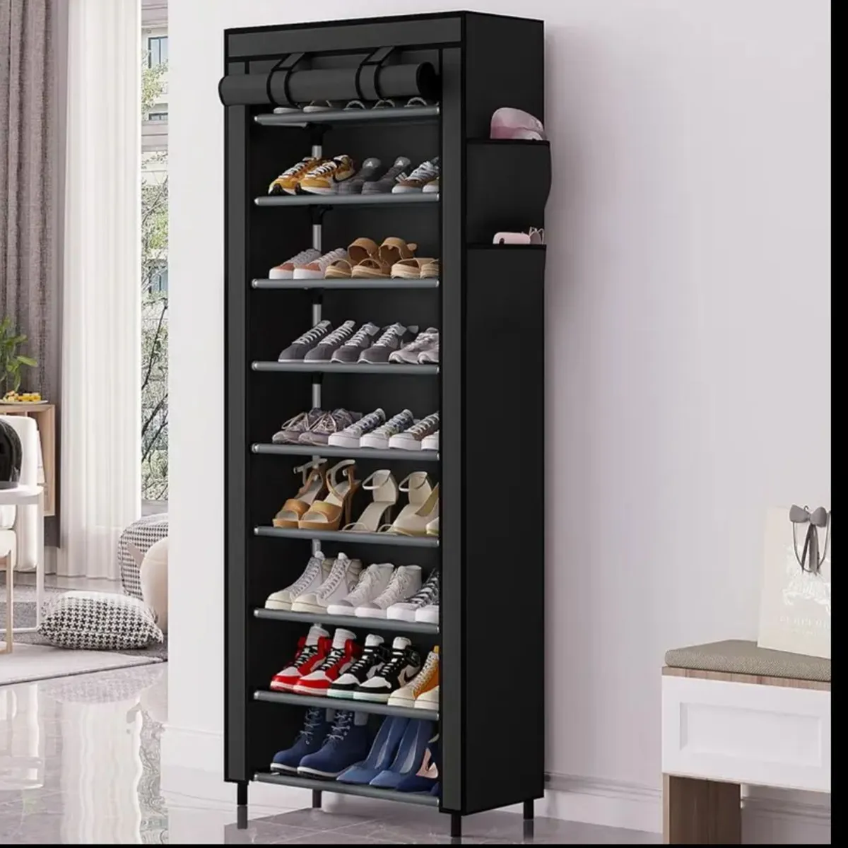 GENERICO - Zapatero Con 9 Compartimentos económico color variado