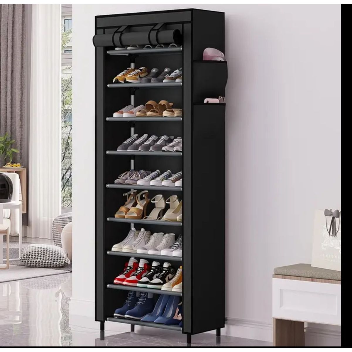 GENERICO - Zapatero Con 9 Compartimentos económico color variado