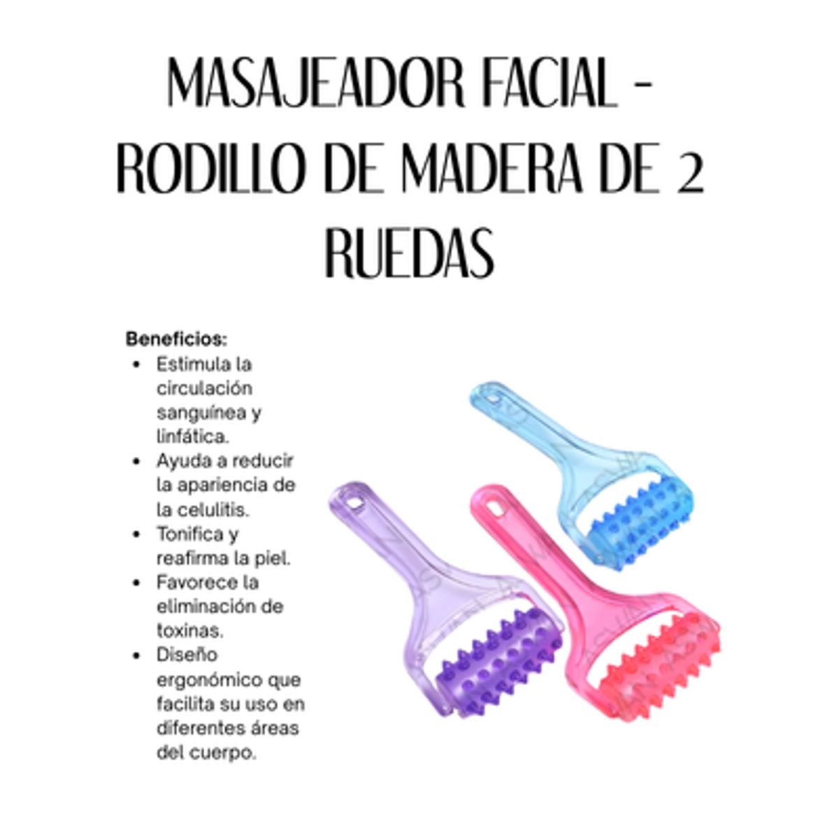 GENERICO - MASAJEADOR DE PALETA CON RODILLO ACRILICA