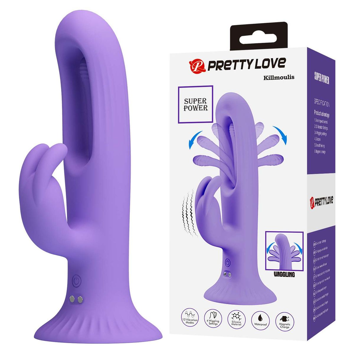 PRETTY LOVE - VIBRADOR RABBIT CON LENGUA PUNTO G - KILLMOULIS