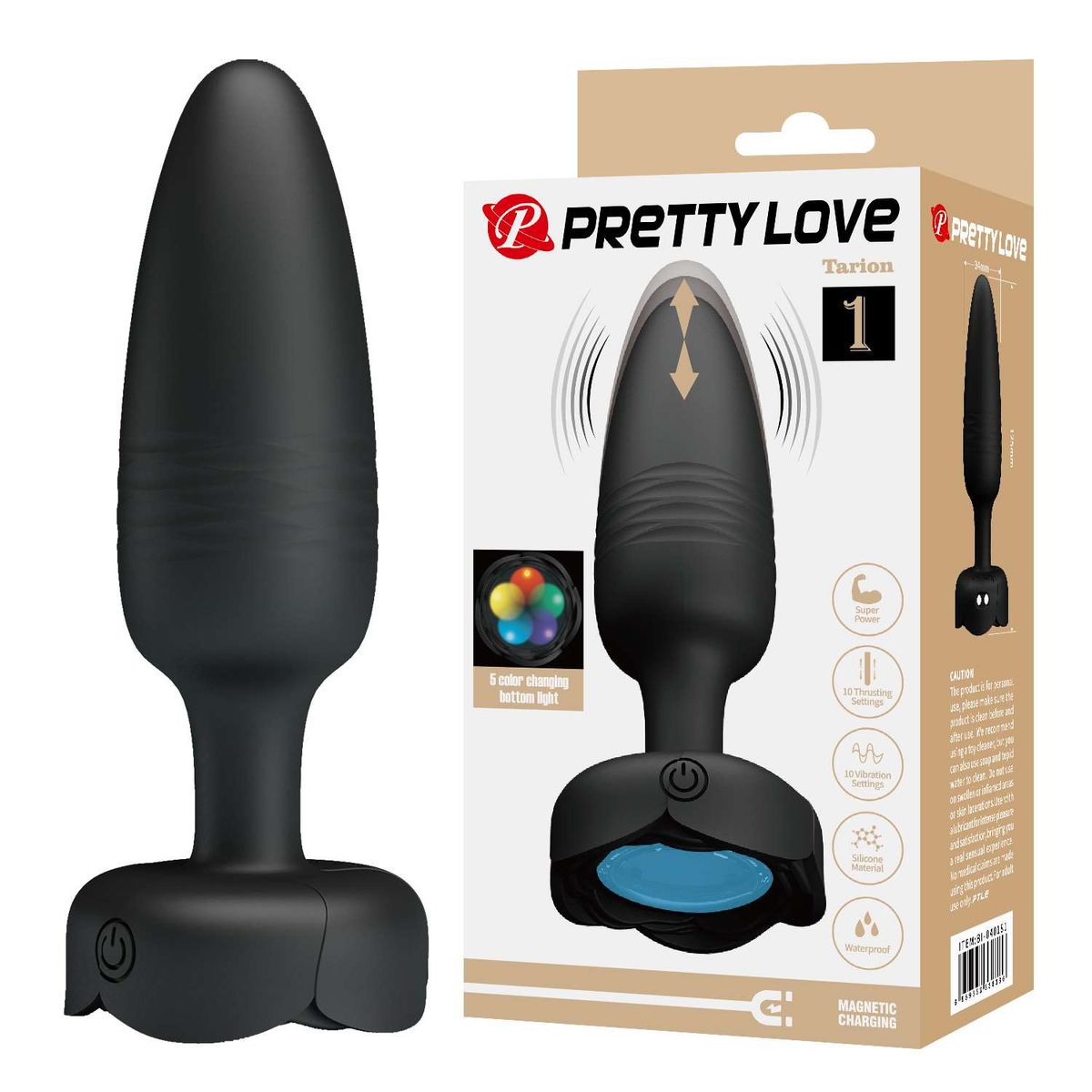 PRETTY LOVE - PLUG ANAL RETRACTIL CON GEMA LUMINOSA - TARION