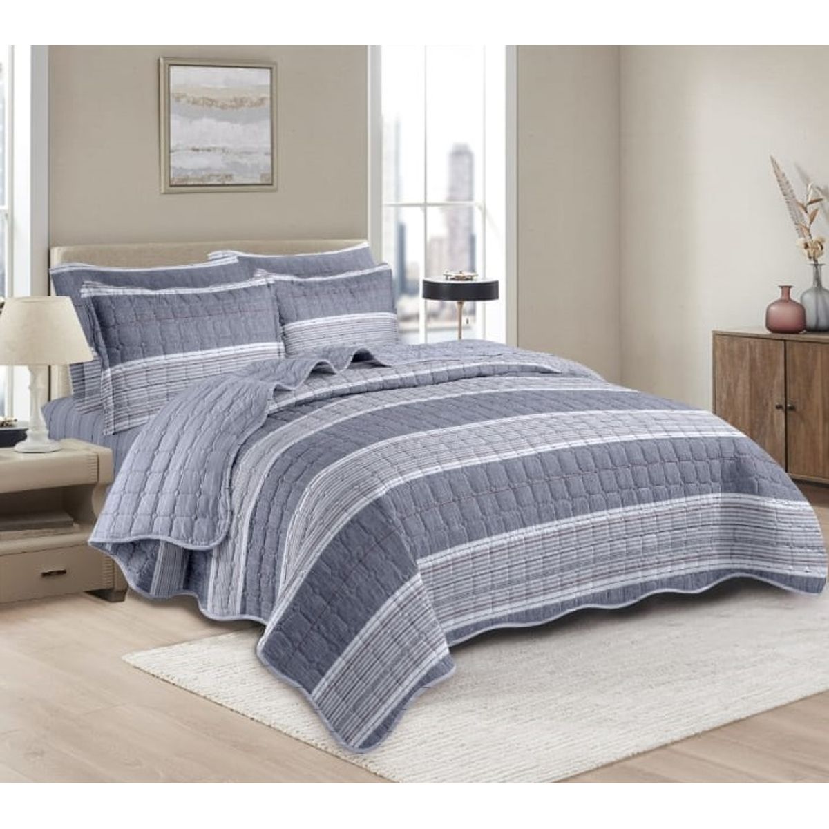 GOLDSUN - CUBRECAMA GOLDSUN EN 3 PIEZAS DE 2 PLAZAS