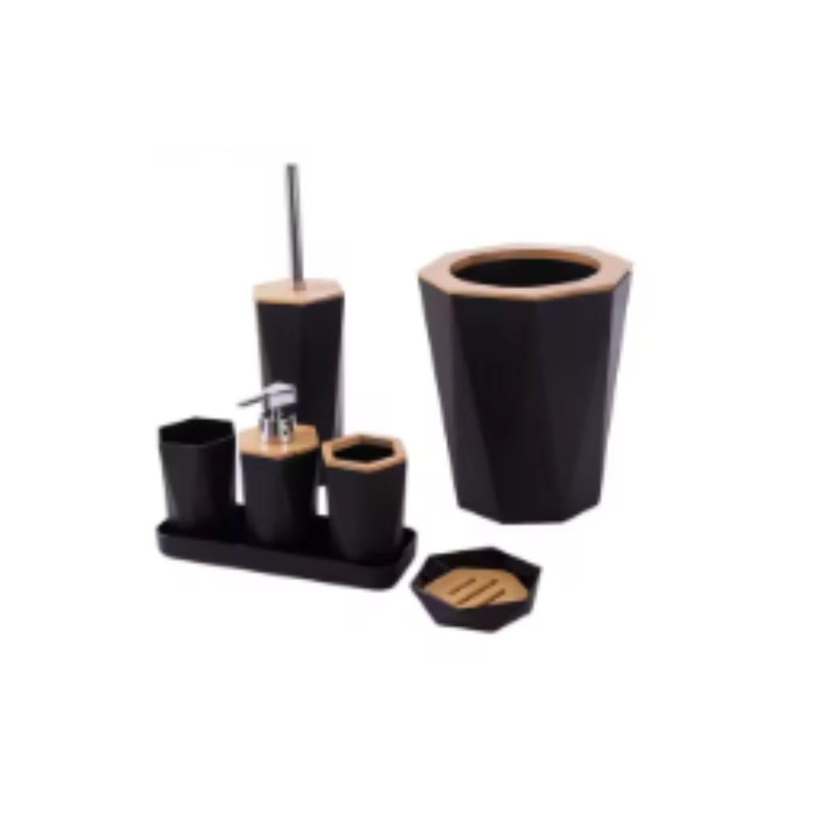 SET DE ACCESORIOS PARA BAÑO NEGRO, marca GENERICO - Foto Principal