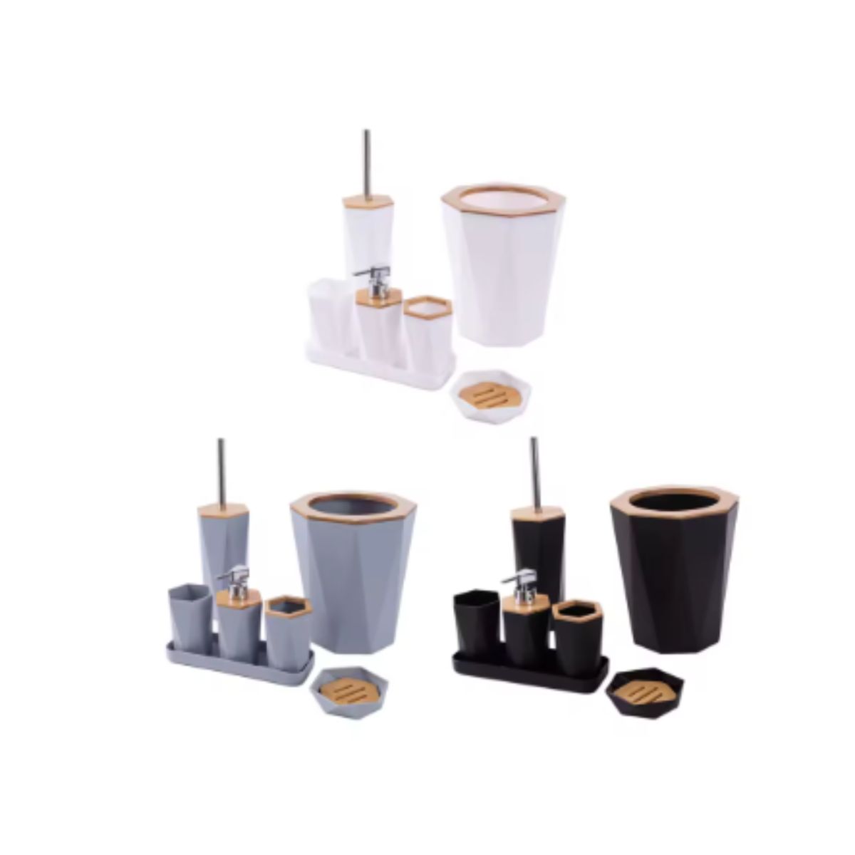 SET DE ACCESORIOS PARA BAÑO NEGRO, marca GENERICO - Foto 2