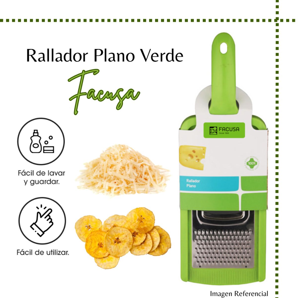 FACUSA - Rallador plano verde FACUSA-Blister