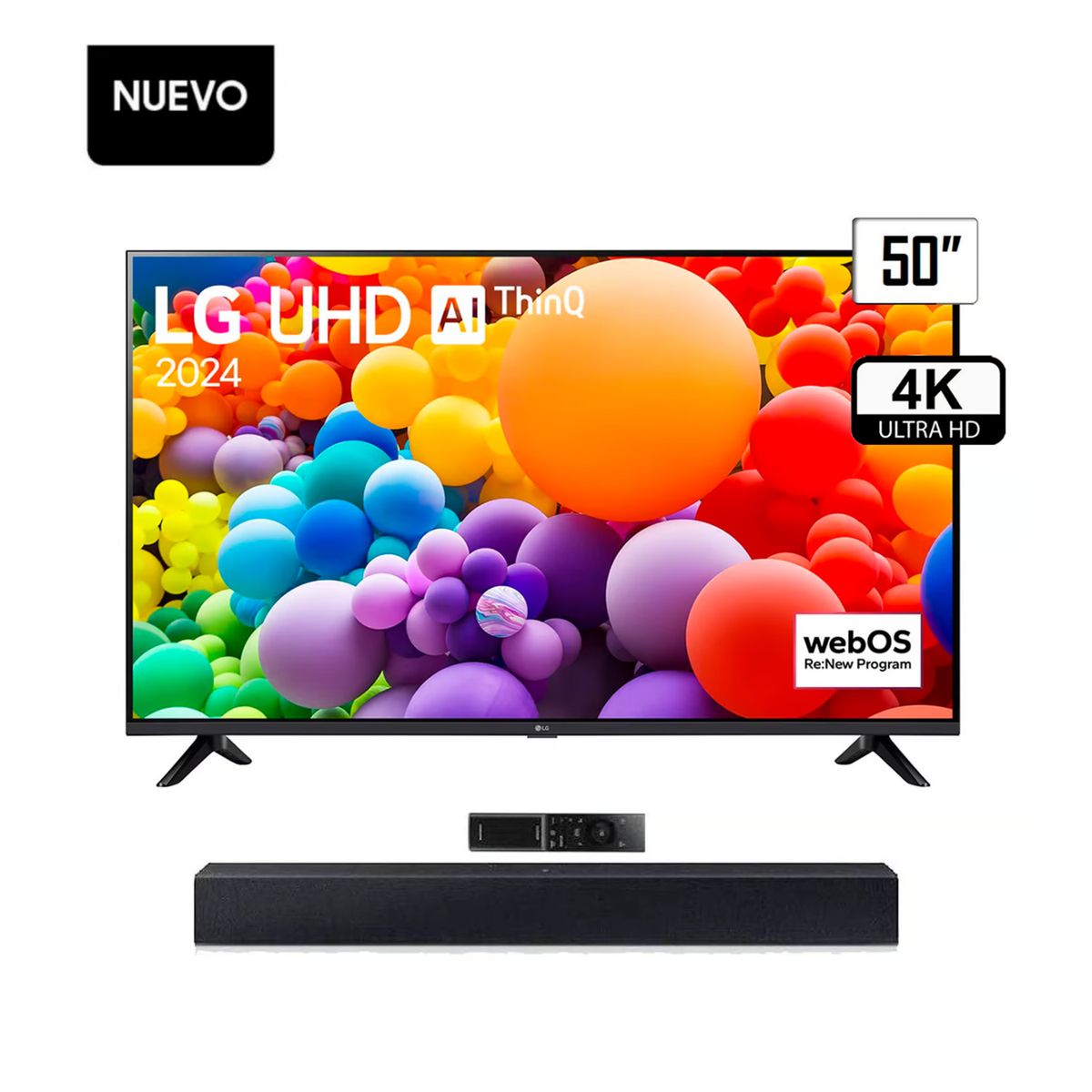 LG - TELEVISOR LG 50 4K SMART TV UHD 50UT7300 + BARRA DE SONIDO