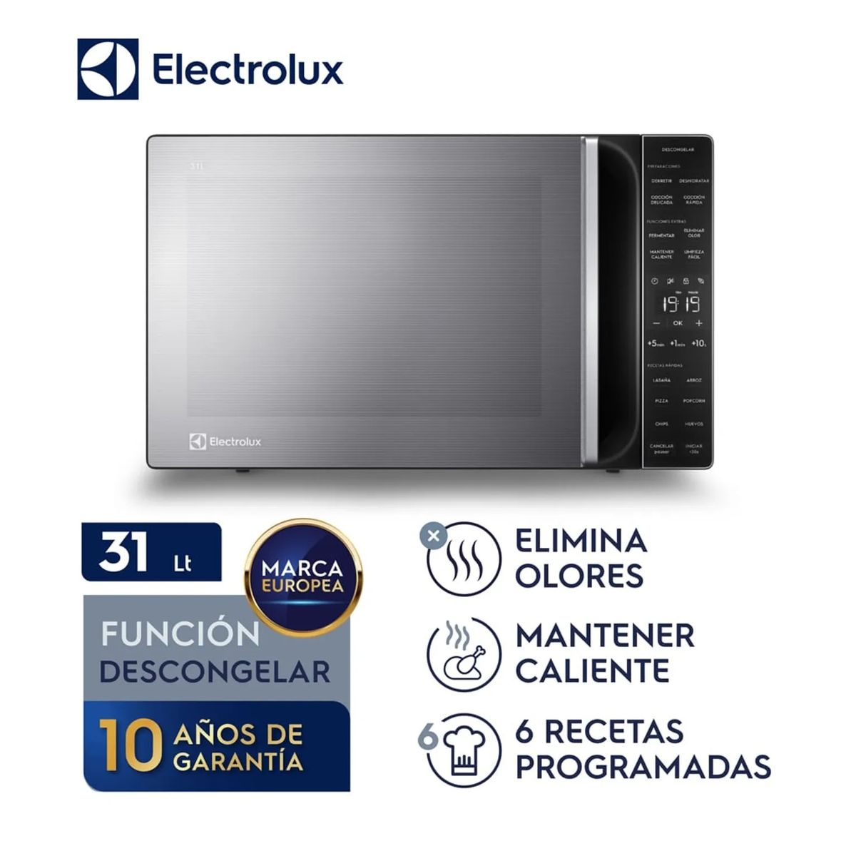 ELECTROLUX - Microondas Freestanding Eléctrico Electrolux 31LT EMDY31S2MXM