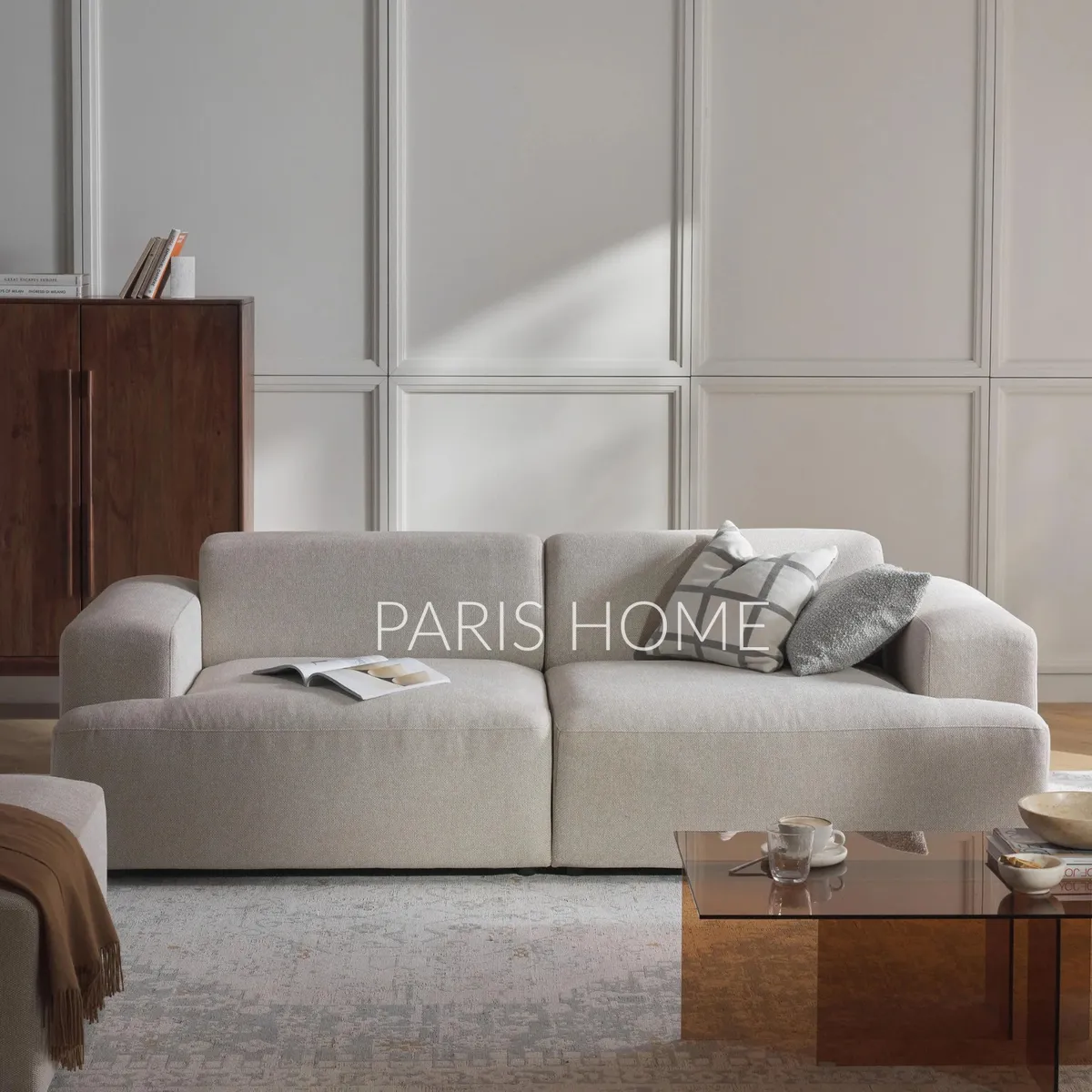 GENERICO - Sofá 3 Plazas Gala Tejido - Beige Claro