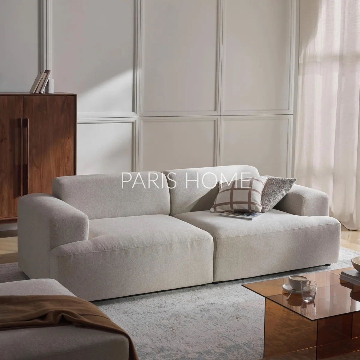 GENERICO - Sofá 3 Plazas Gala Tejido - Beige Claro