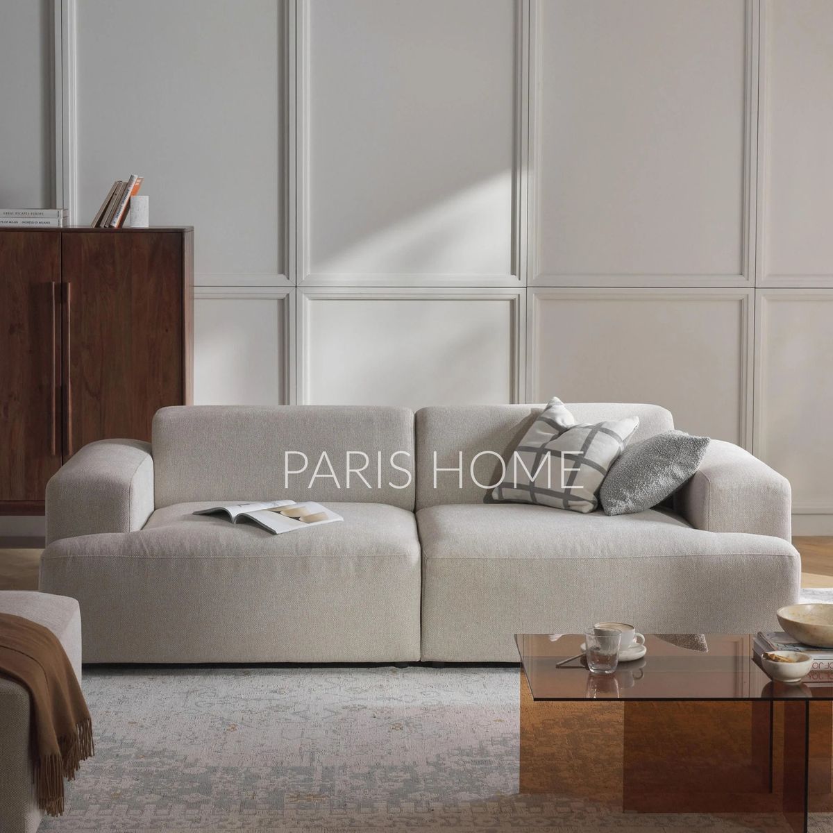 GENERICO - Sofá 3 Plazas Gala Tejido - Blanco