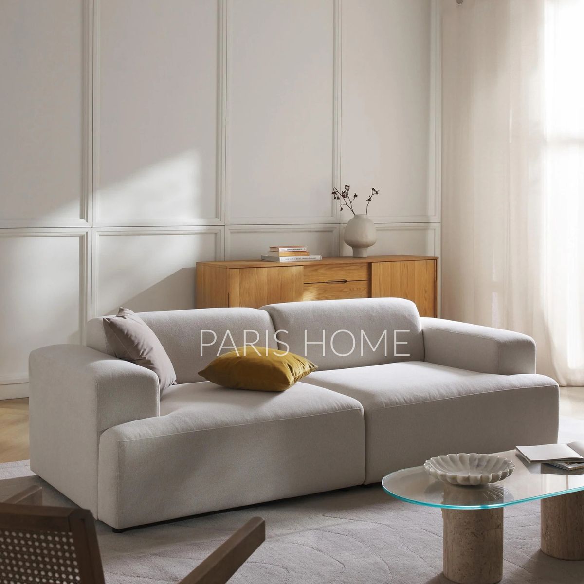 GENERICO - Sofá 3 Plazas Gala Tejido - Blanco