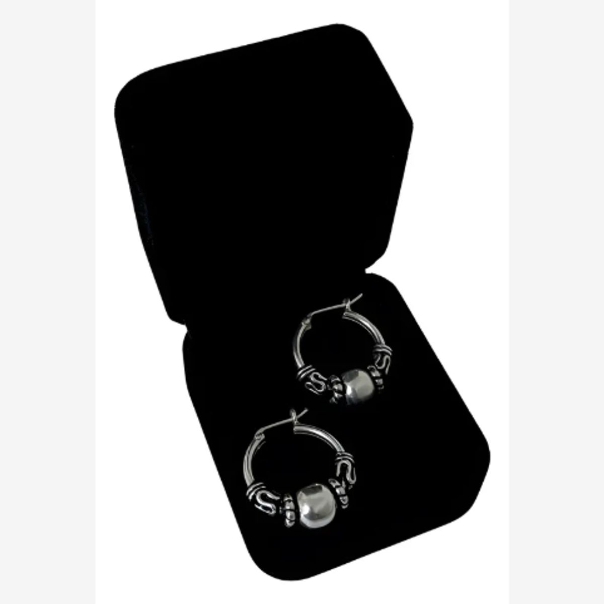 GENERICO - Argollas Mujer Bombita Regalo Novia Mamá Plata Quemada 950