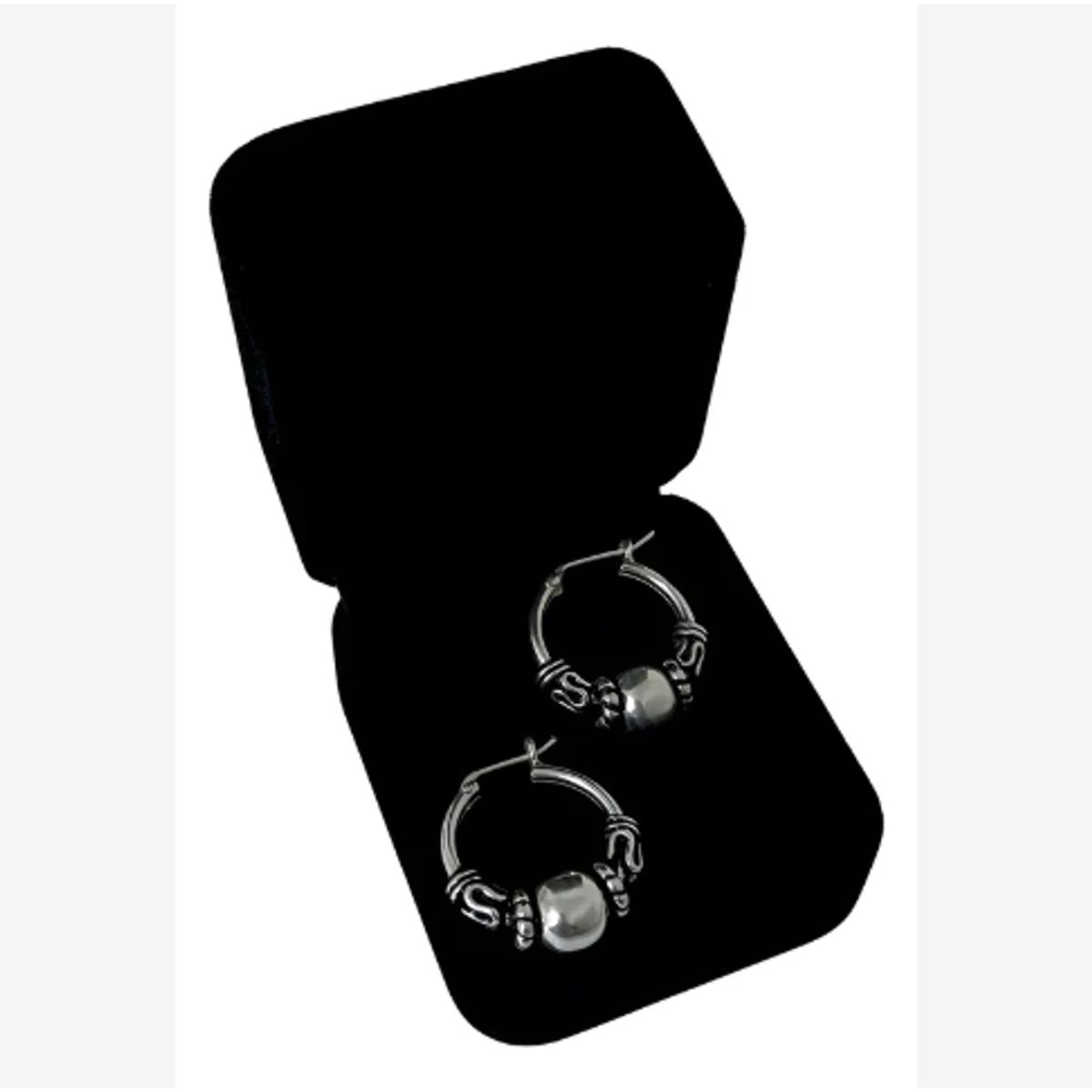 GENERICO - Argollas Mujer Bombita Regalo Novia Mamá Plata Quemada 950