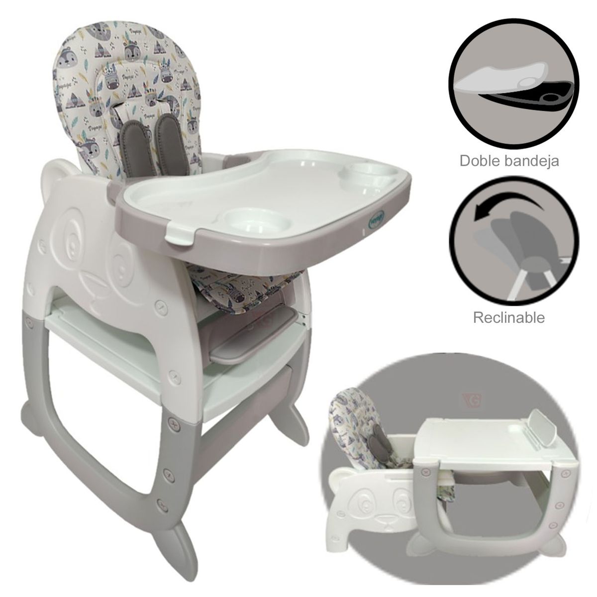 VOYAGE - Silla de Comer Escritorio Panda Gris