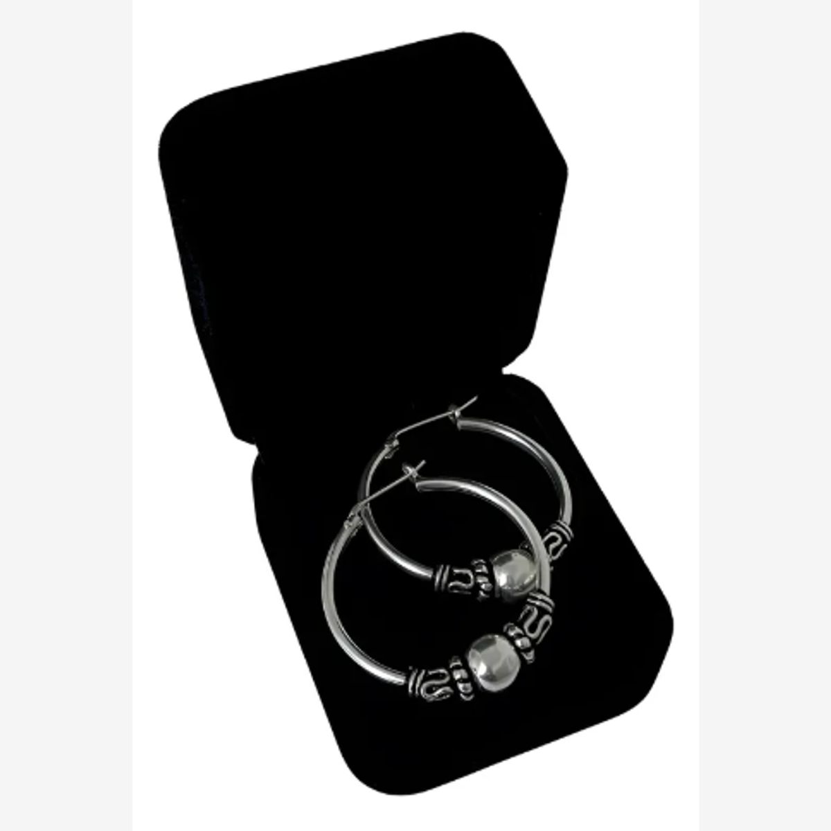 GENERICO - Argollas Mujer Medianas Bombita Regalo Novia Mamá Plata 950