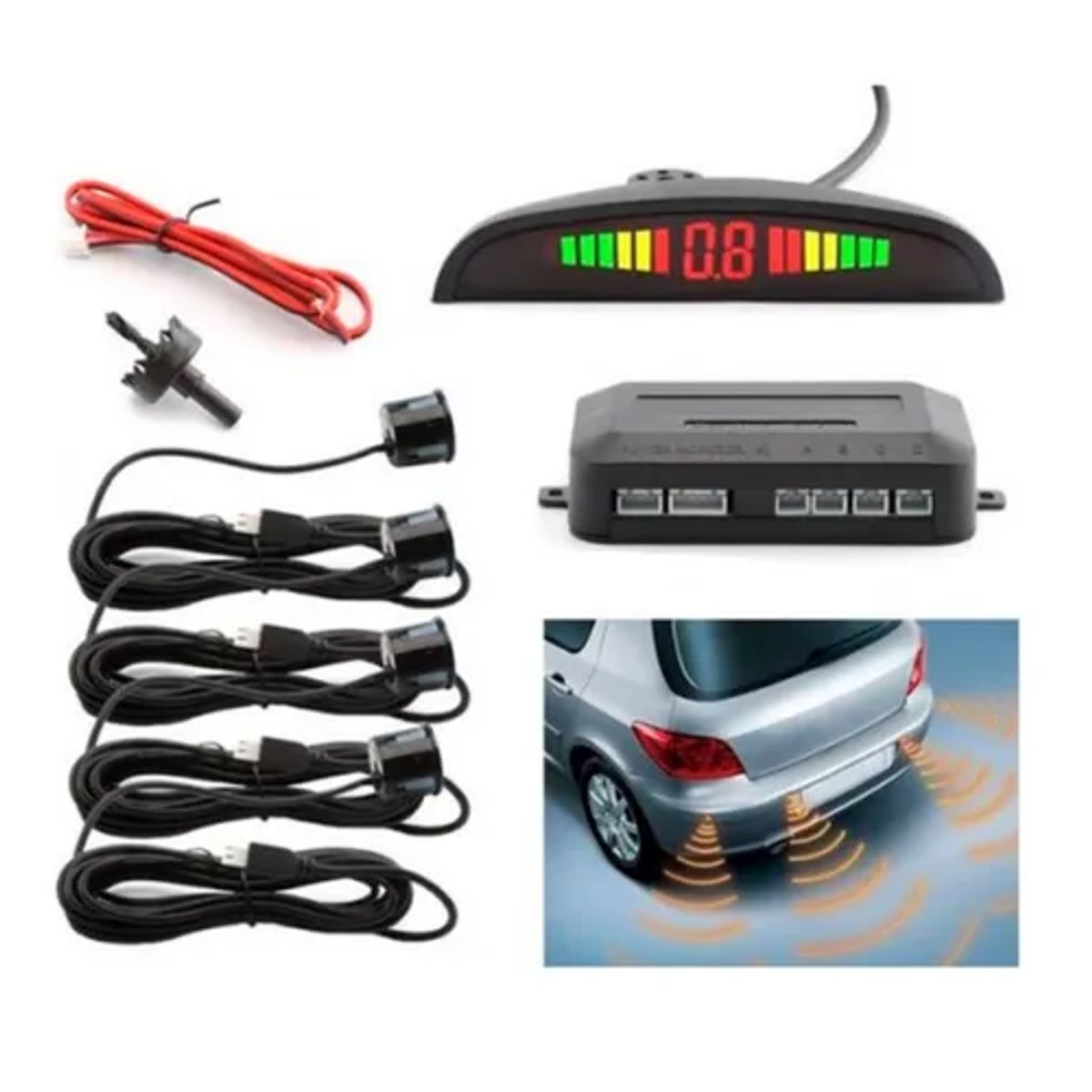 GENERICO - Sensor De Retroceso Reversa Parqueo Alarma Auto Carro