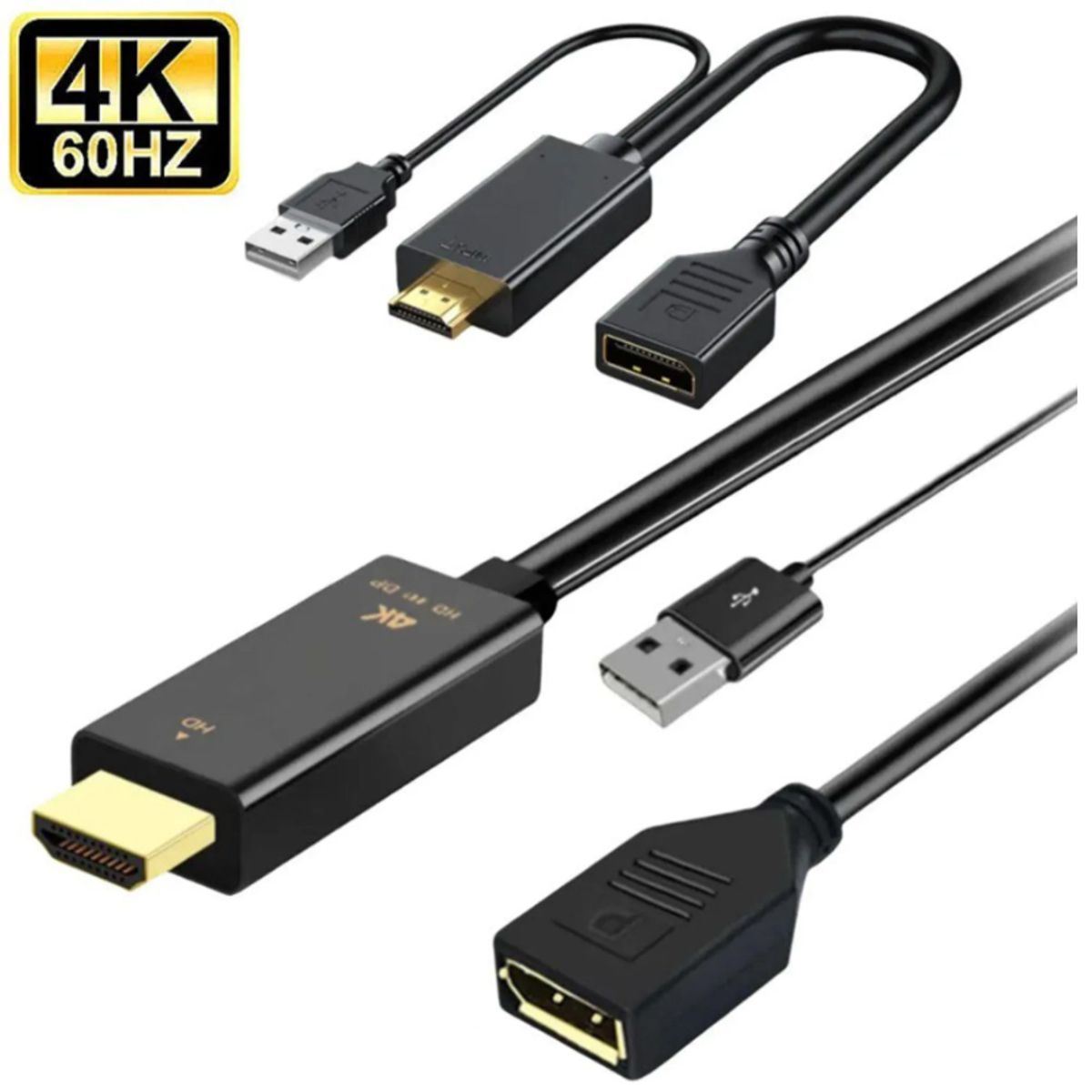 GENERICO - Adaptador Convertidor HDMI a Displayport 4k hdmi a dp Macho a Hembra