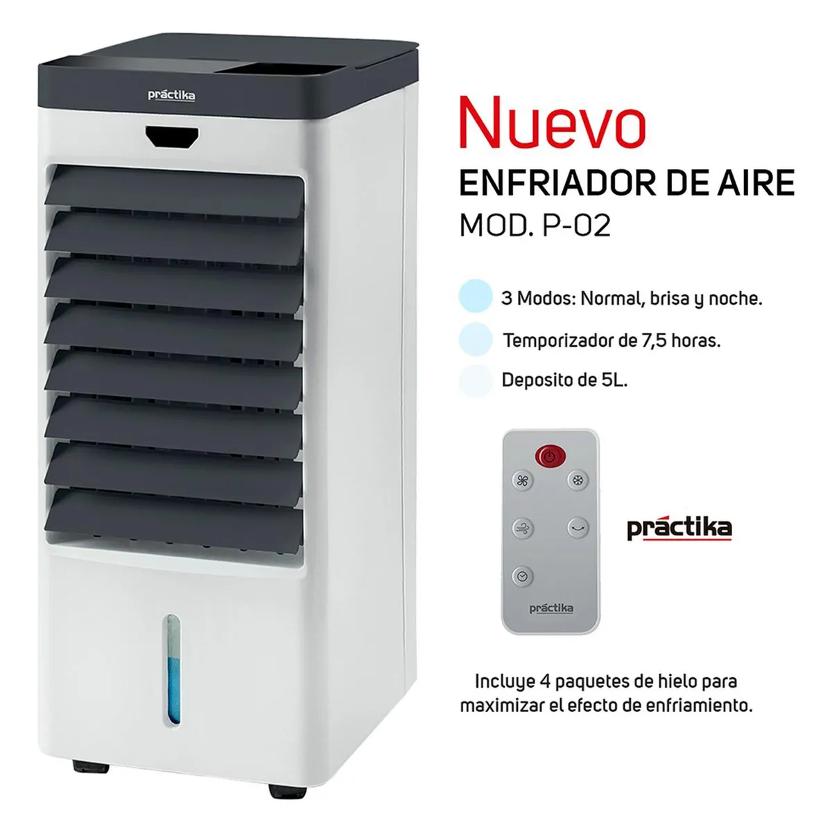 PRACTIKA - Enfriador de Aire P-02 75W Practika