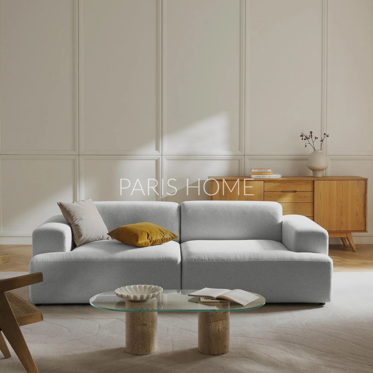 GENERICO - Sofá 3 Plazas Gala Tejido - Gris Claro